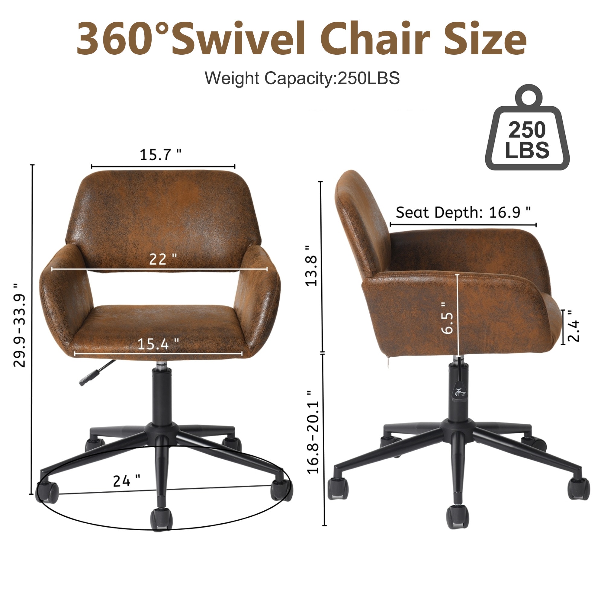 Homy Casa ROSS SUEDE Office-Chairs - View #4