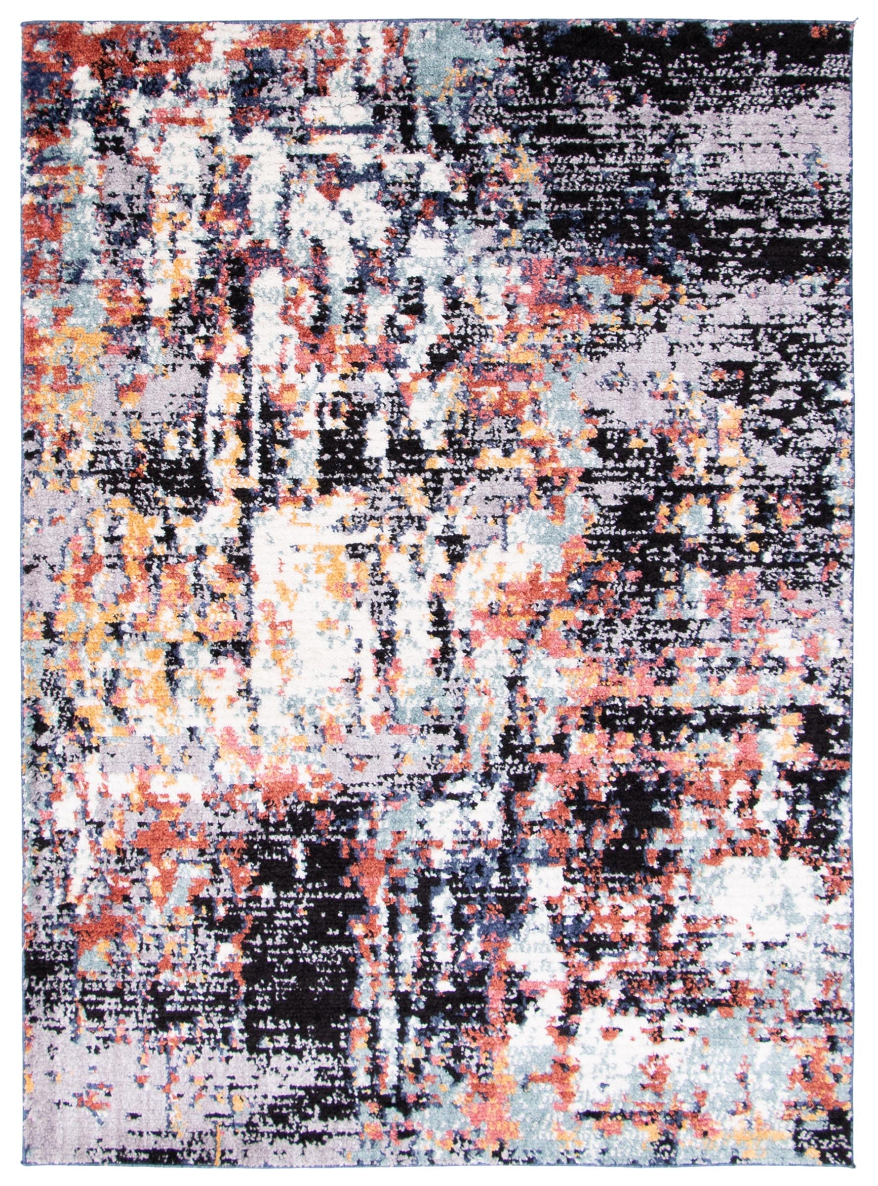 ECARPETGALLERY 358410 7 x 10 (ft) Polyester Gray Rectangular Indoor Abstract Area rug