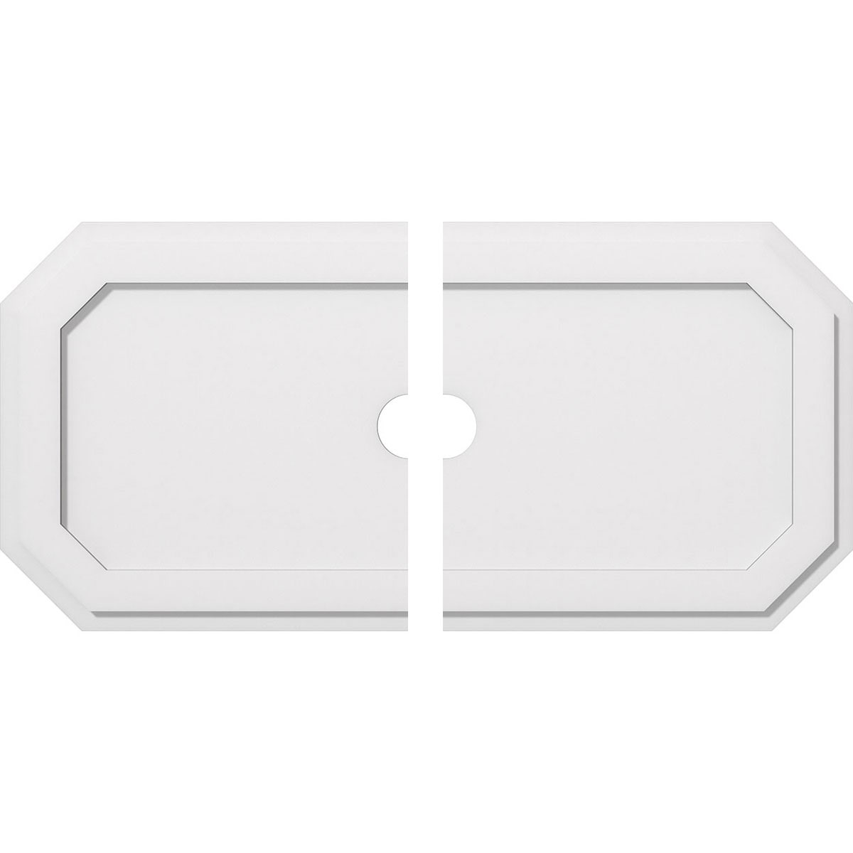 Ekena Millwork CMP38X19ED2-03000 Emerald 38-Inches W x 19-Inches L Contemporary White PVC Split Ceiling Medallion