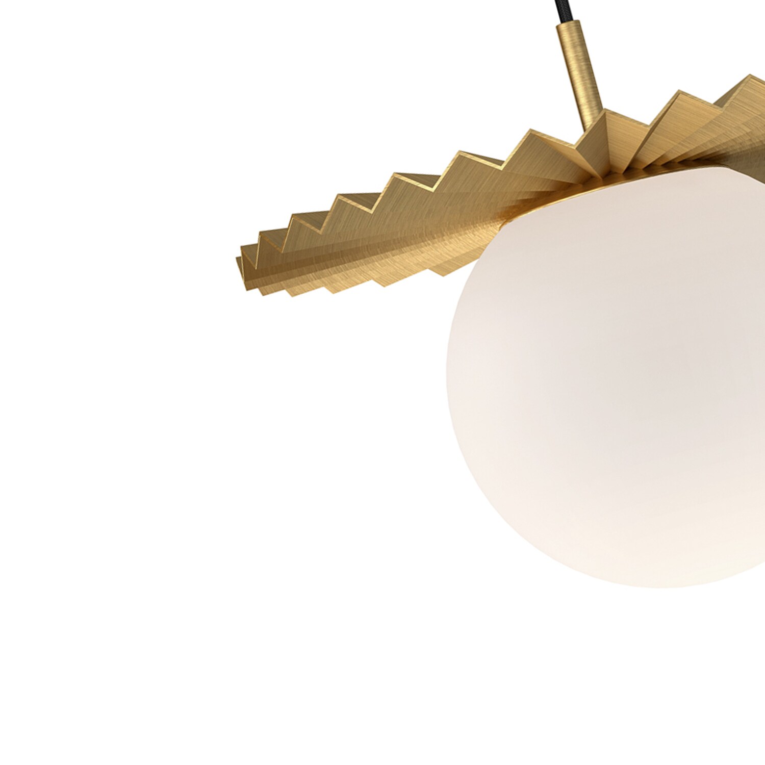 Brushed Gold and Opal Matte Glass Pendant Light