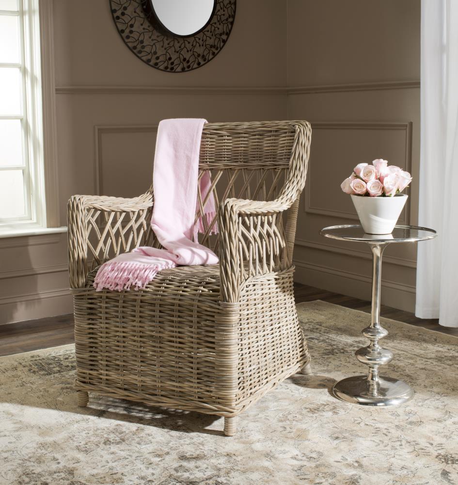 safavieh home collection ventura brown and white washed arm chair