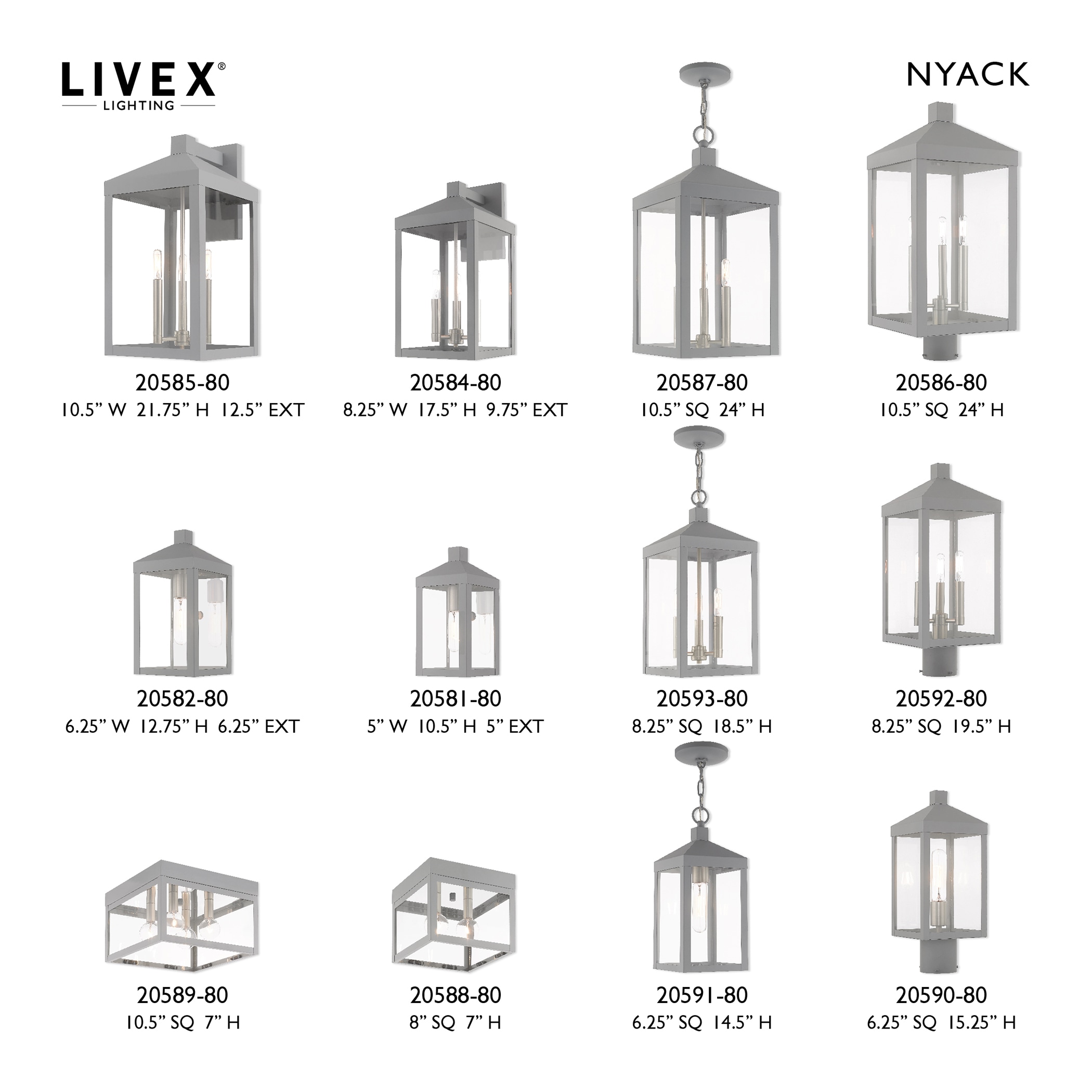 Livex Lighting 20586-80 Post-Lights - View #2