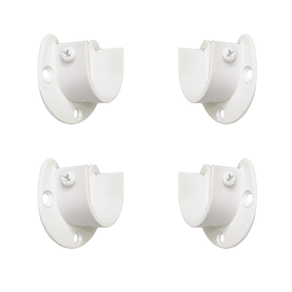 Aoibox  1 in White Stainless Steel U Shaped Open Closet Rod Bracket with Adjustable Side Screws for Quick Unit