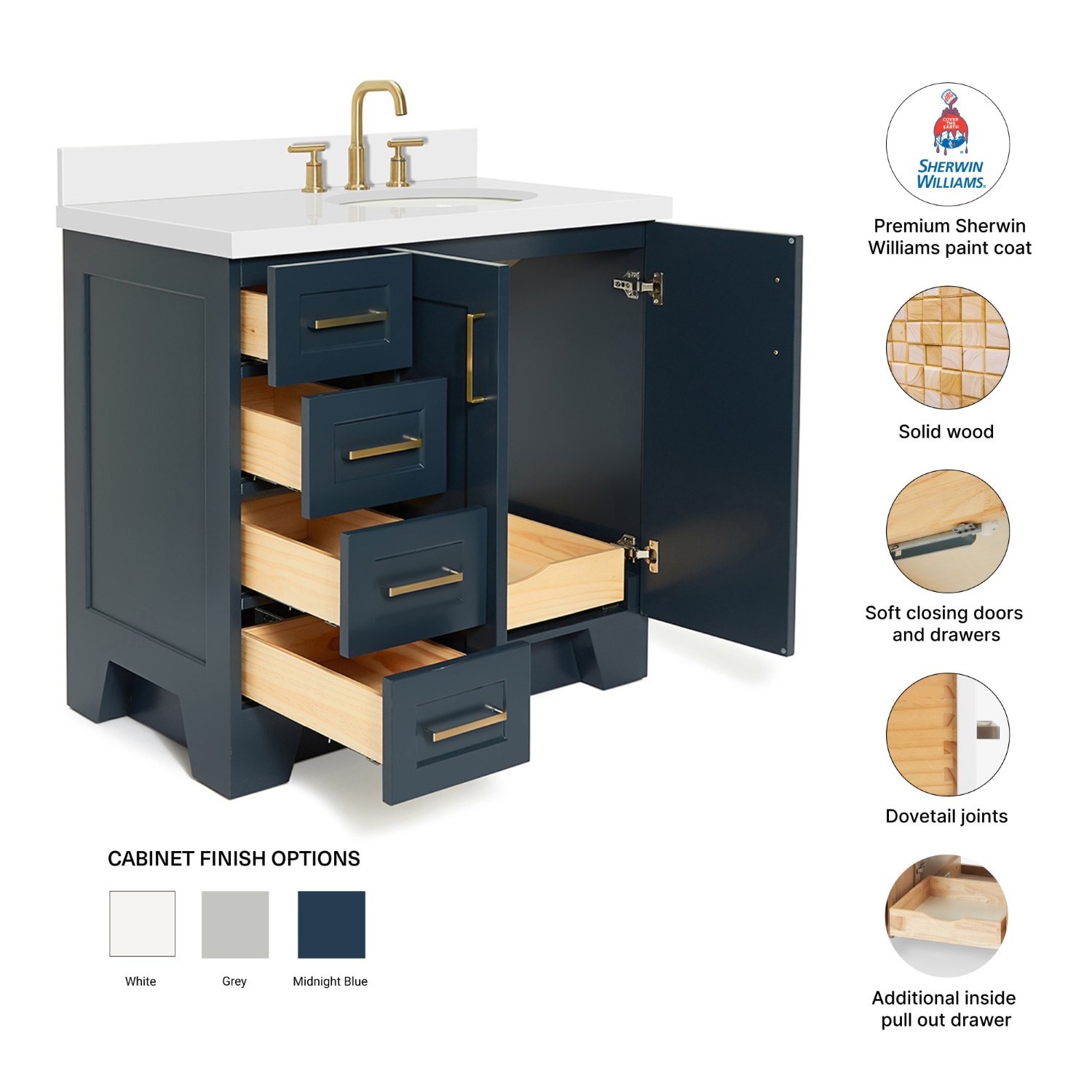 ARIEL Q037SRWQOVOMNB Bath-Vanity-Combo - View #5