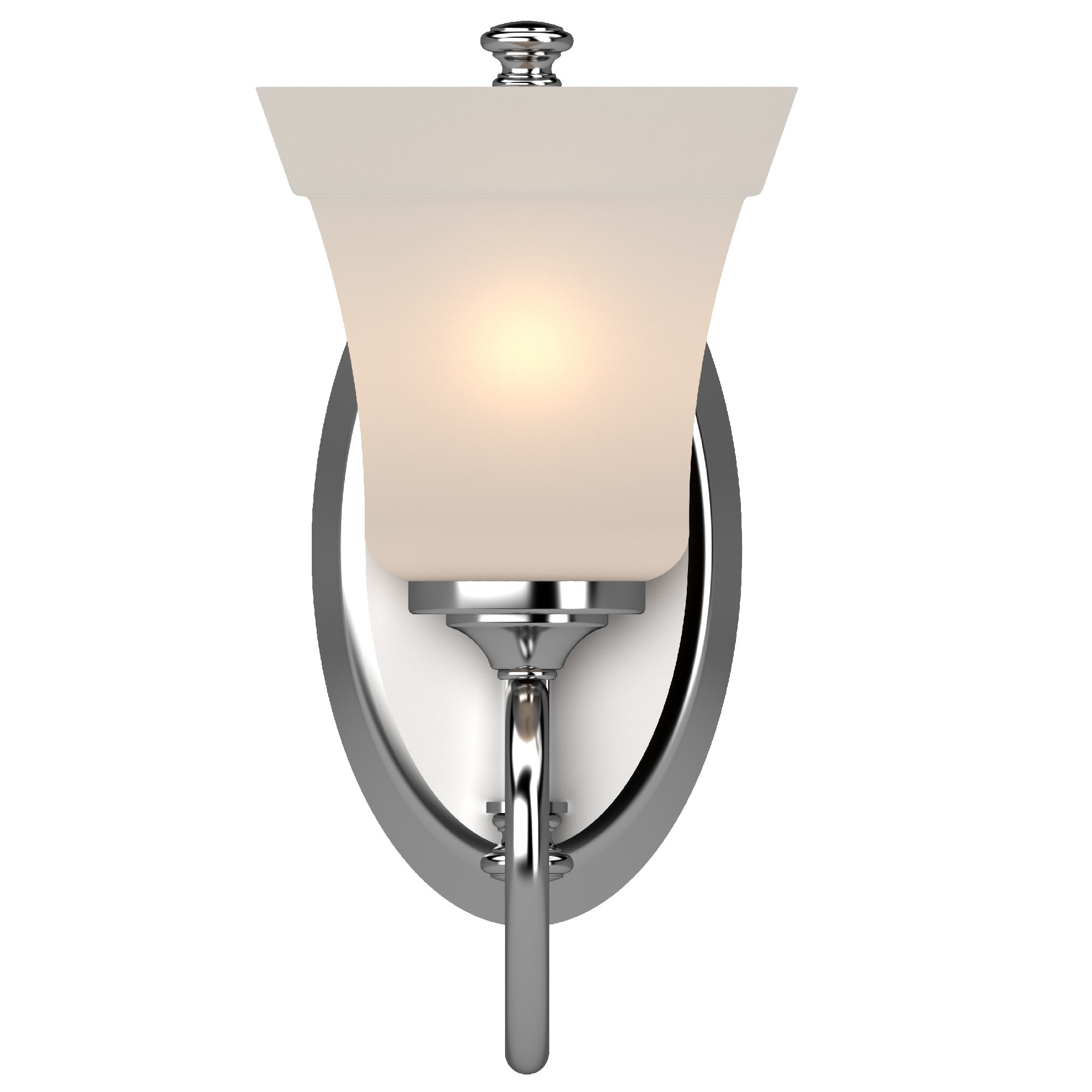 Tes Polished Chrome 11.25" Wall Sconce with White Frosted Glass