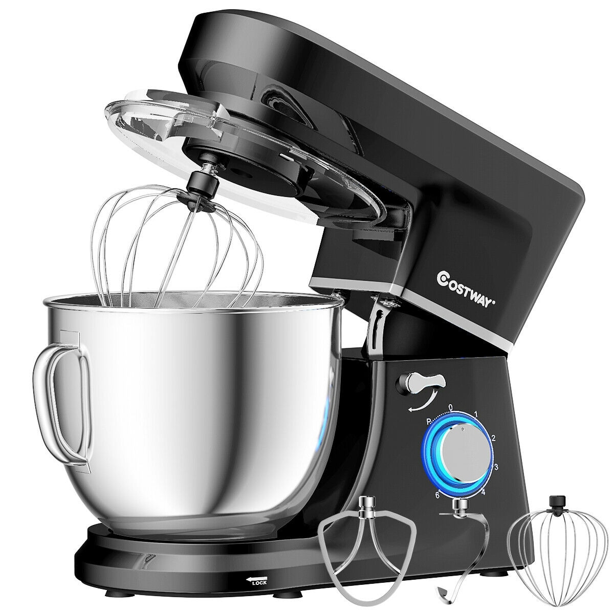 GZMR 7.5 Qt Tilt-Head Stand Mixer with Dough Hook 7.5-Quart 6-Speed Black  Residential Stand Mixer in the Stand Mixers department at