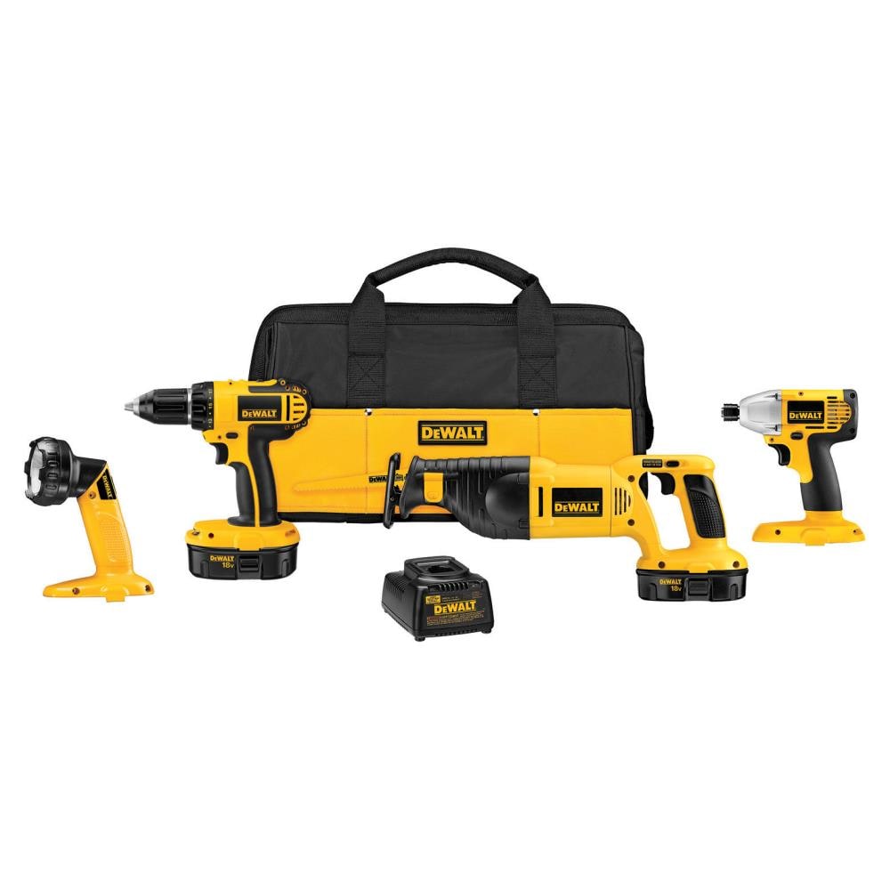 orange forene forberede DEWALT 4-Tool 18-Volt Nickel Cadmium (Nicd) Power Tool Combo Kit with Soft  Case (2-Batteries and charger Included) in the Power Tool Combo Kits  department at Lowes.com