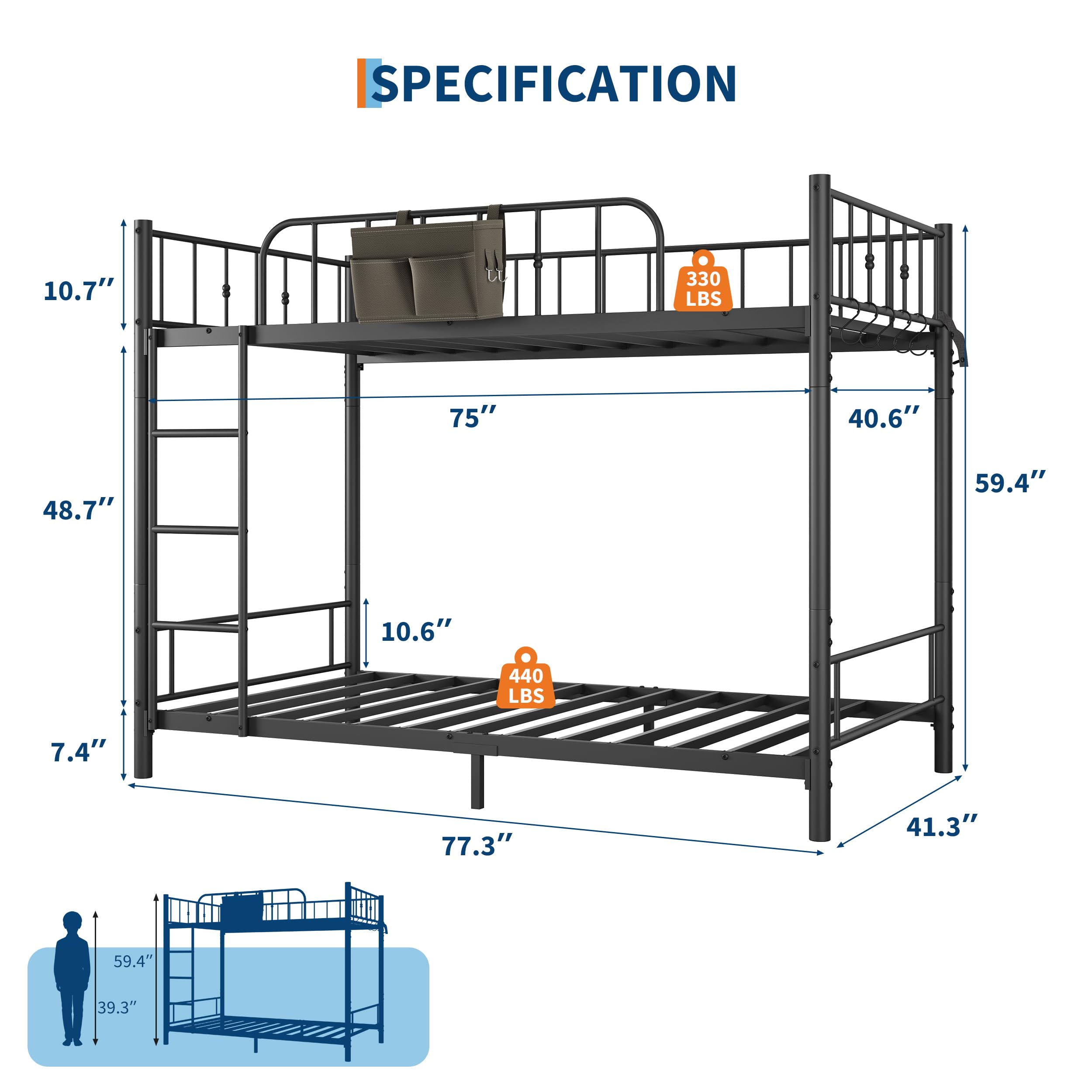 GarveeLife CLJK7ZOPVGP0HR5 Bunk-Beds - View #3