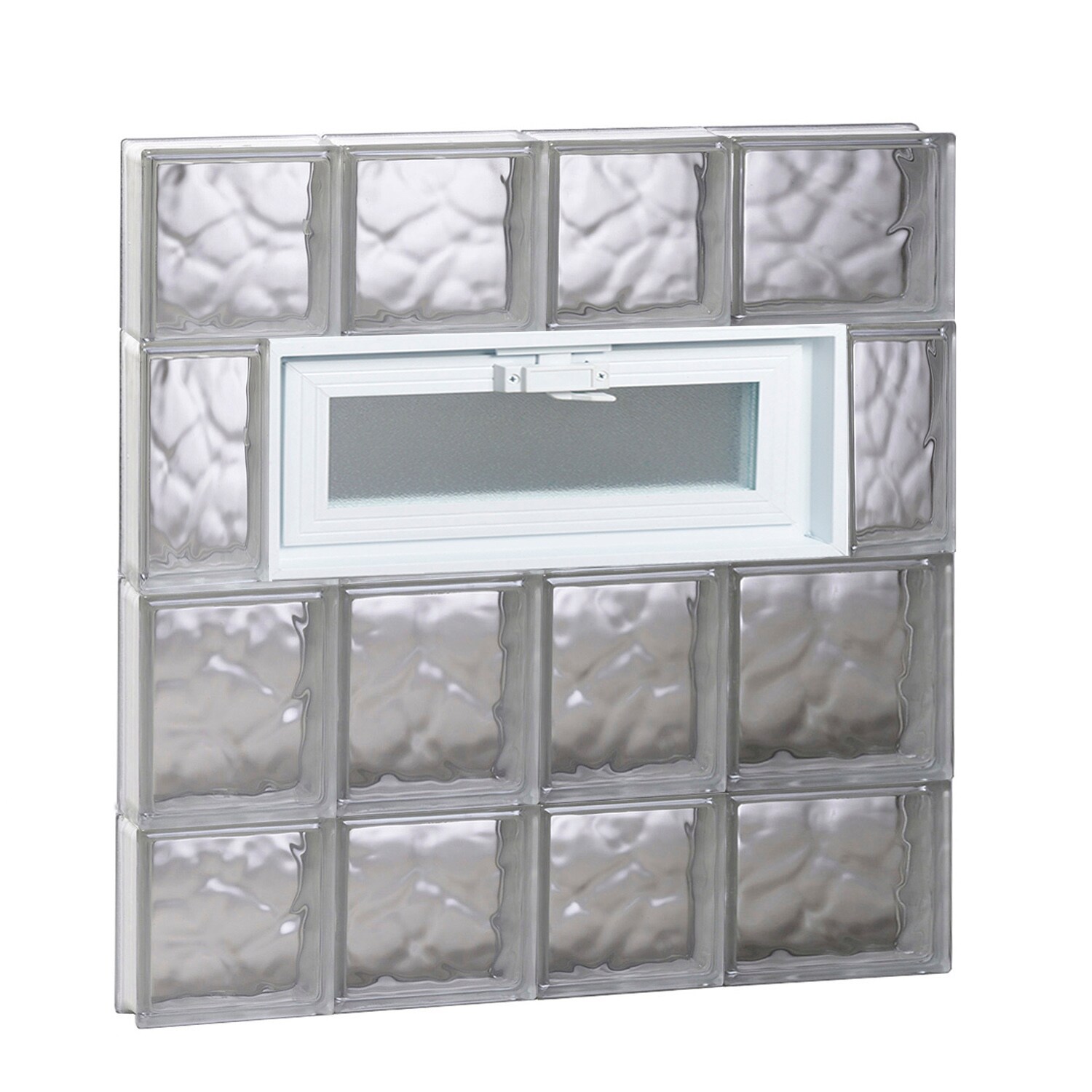 REDI2SET V2628DC Wavy Glass 25-in x 27-in Frameless Replacement Vented Glass Block Window