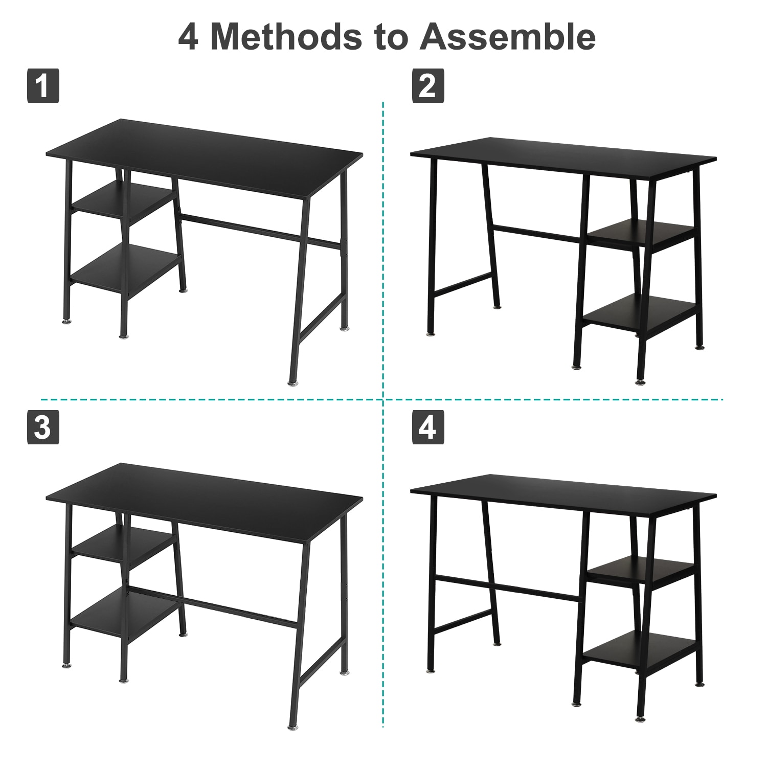 Vecelo LOE-DC-CD01-BLK desks - View #4