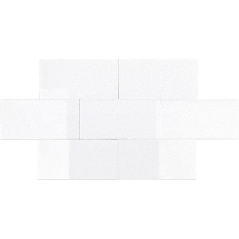 Artmore Tile Clarity White Nanoglass White 3-in x 6-in Polished Natural ...