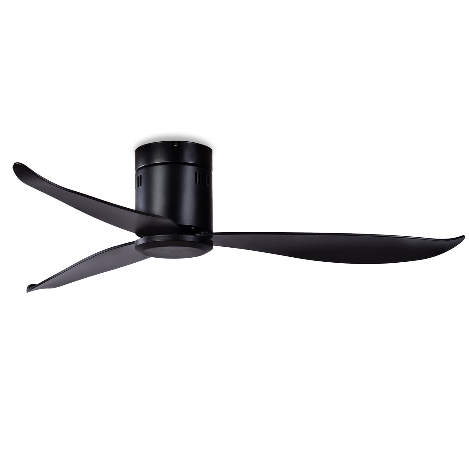 Wellfor 52 In Black Indoor Flush Mount Propeller Ceiling Fan And Remote 3 Blade In The Ceiling 5924