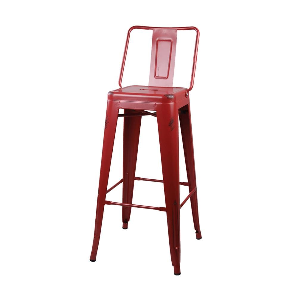 GIA 30-in metal bar stool Antique Red Bar height Stackable Metal Bar ...