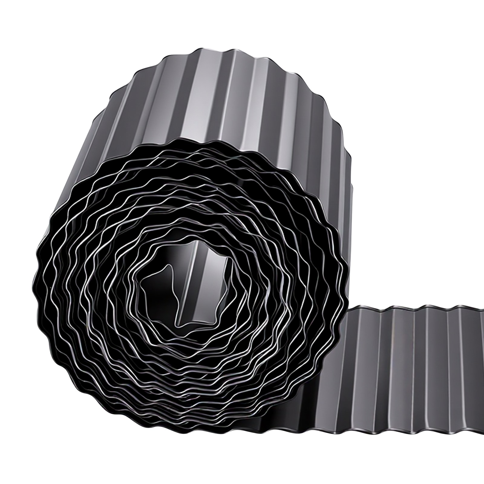 Mecale 40-ft x 12-in Galvanized Steel Landscape Edging Roll - Bendable Metal Garden Border - Black