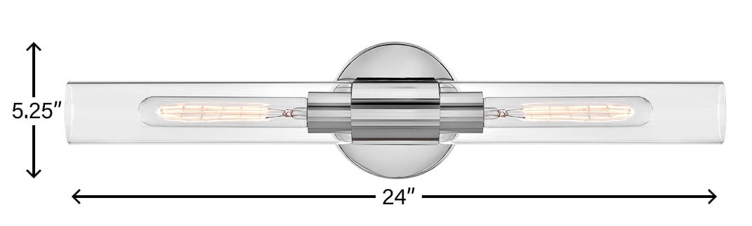 Shea 24" Chrome Vanity Light with Clear Glass Shades