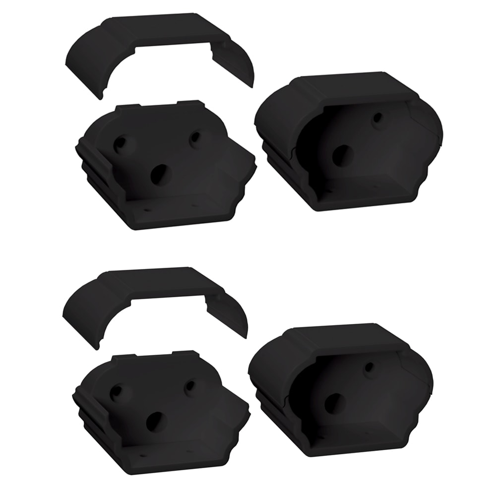 Deckorators 2.375-in x 0.875-in Matte Black Metal Post Connector (4-Pack)