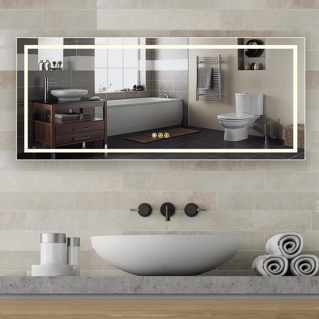 Frameless Bathroom Mirror, 72 Inch Bathroom Mirror Led
