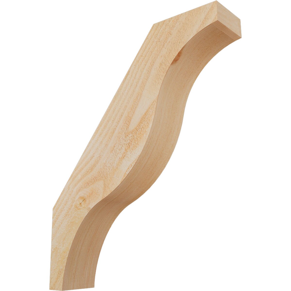 Ekena Millwork BRC04X18X22FST00RDF 4-in x 18-in x 22-in Douglas Fir Unfinished Wood Funston Rough Sawn Knee Brace