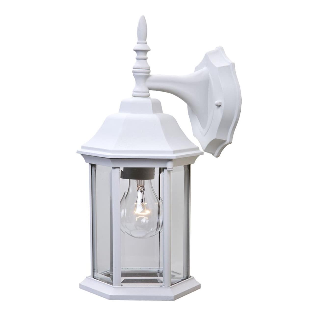 HomeRoots 4000398582 1 -Light 15.5-in H White Hardwired Outdoor Wall Light