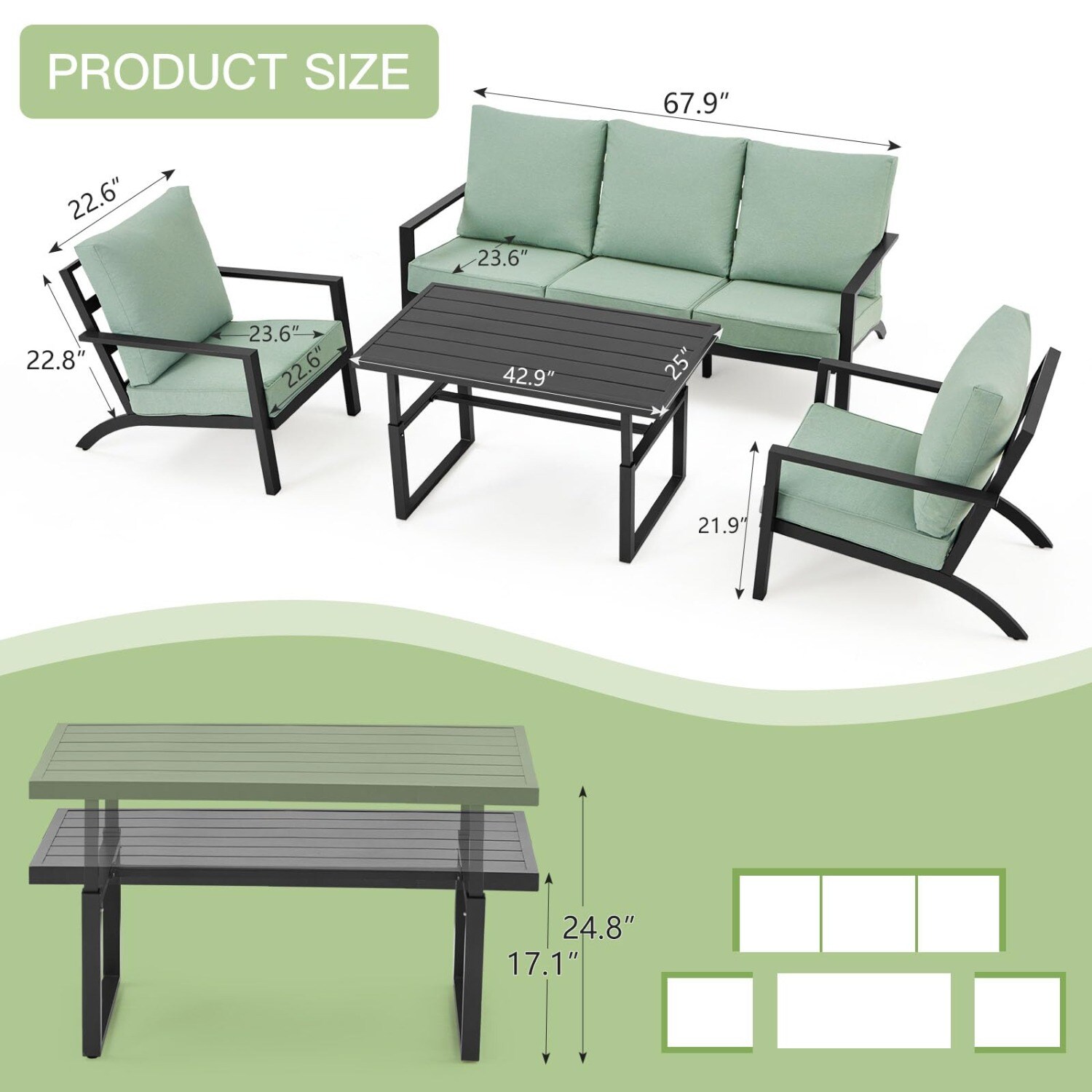 AECOJOY 16299GN-LS01 Patio-Sofas-Daybeds - View #4