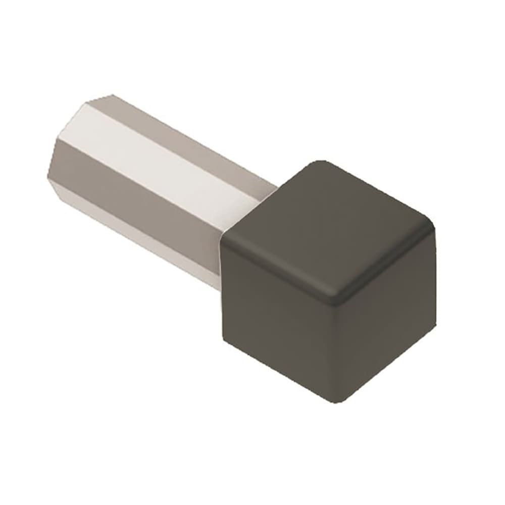 Schluter Systems ED/Q125QG Quadec 0.5-in W x 1.0-in L Quartz grey color-coated aluminum Aluminum Outside corner Tile Edge Trim