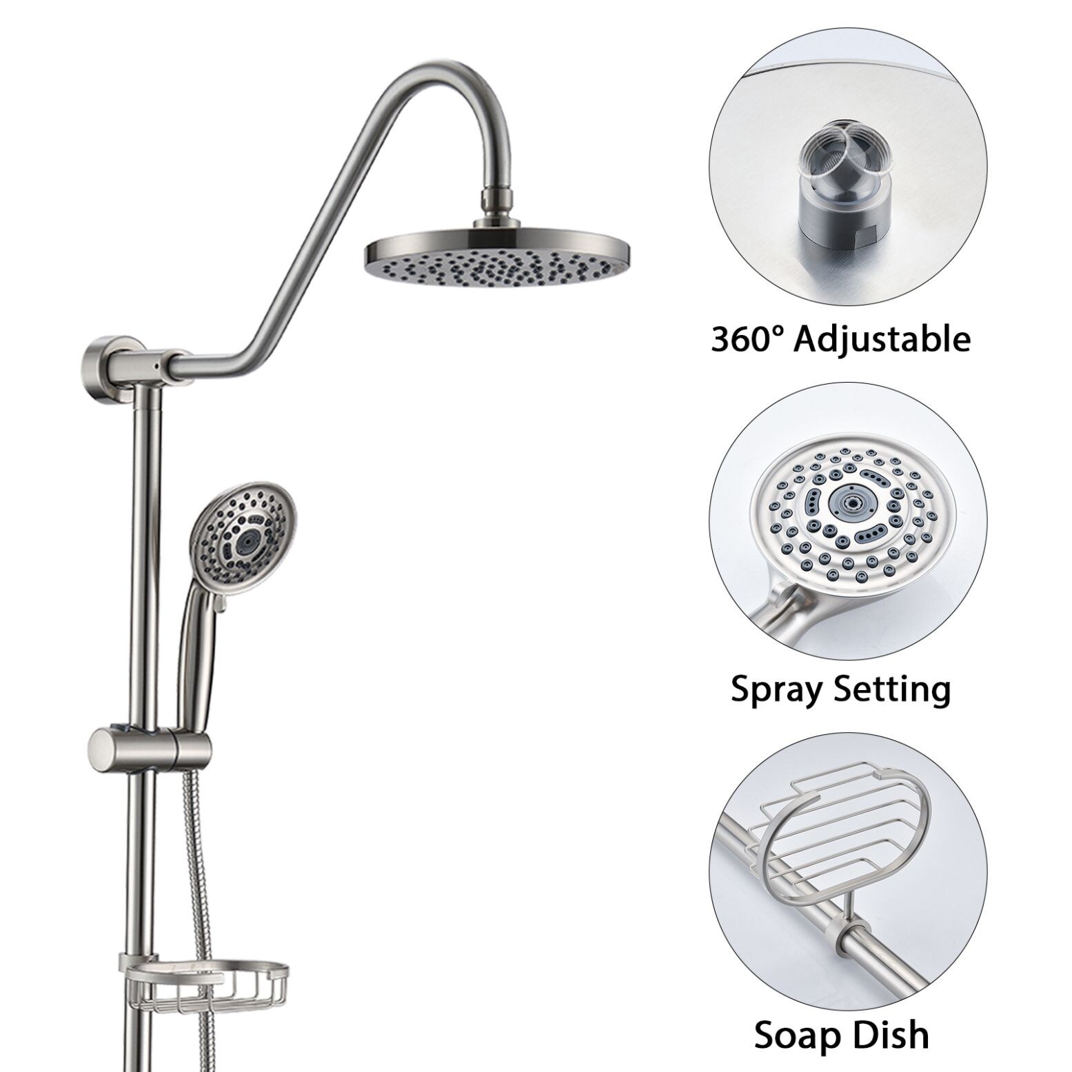 Poinic YUR-SF002BN-T Showerhead-Bar-Panels - View #2