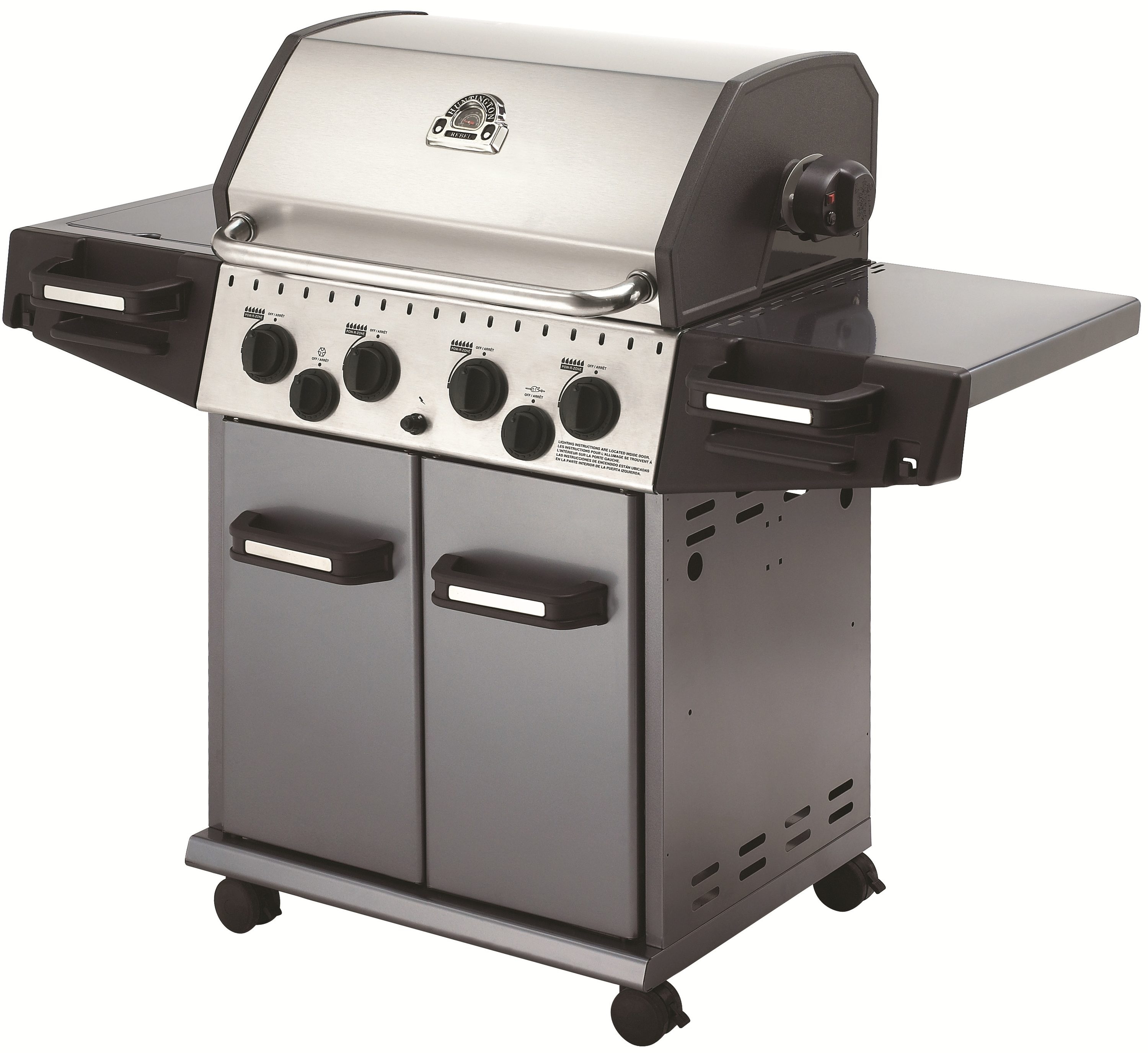 Huntington 612384 Rebel Cast Aluminum 4-Burner Liquid Propane Gas Grill with 1 Side Burner with Rotisserie Burner