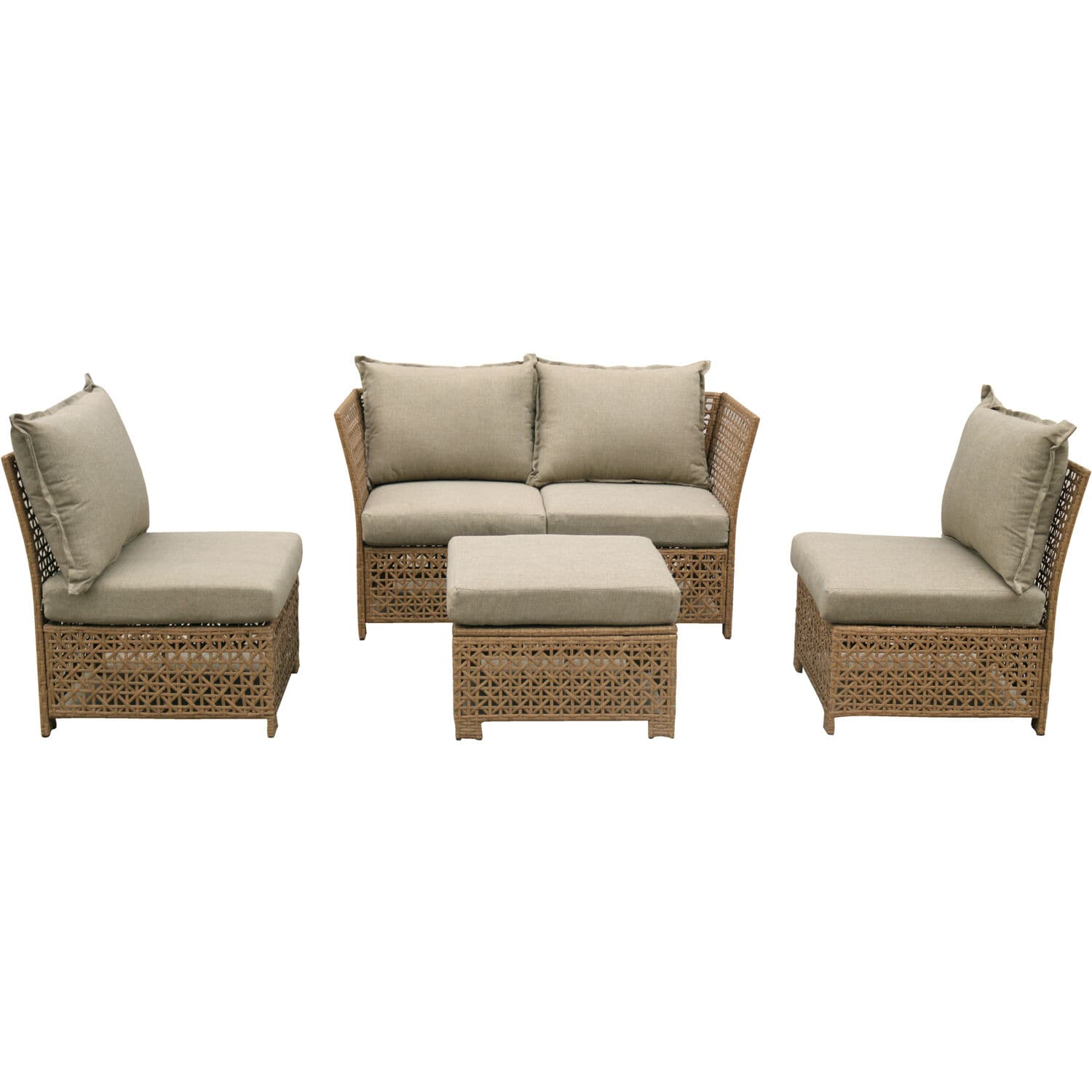 Tan wicker patio discount set