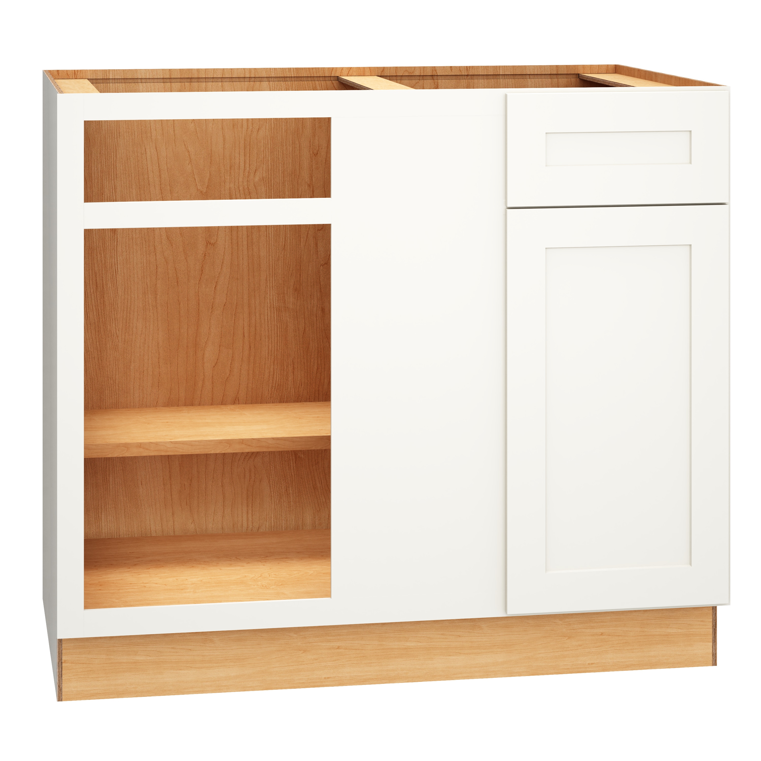 RELIABILT 332 BC42S Pinnacle 42-in W x 34.5-in H x 24-in D White Blind Corner base Fully assembled Plywood Cabinet (Recessed Panel Shaker)