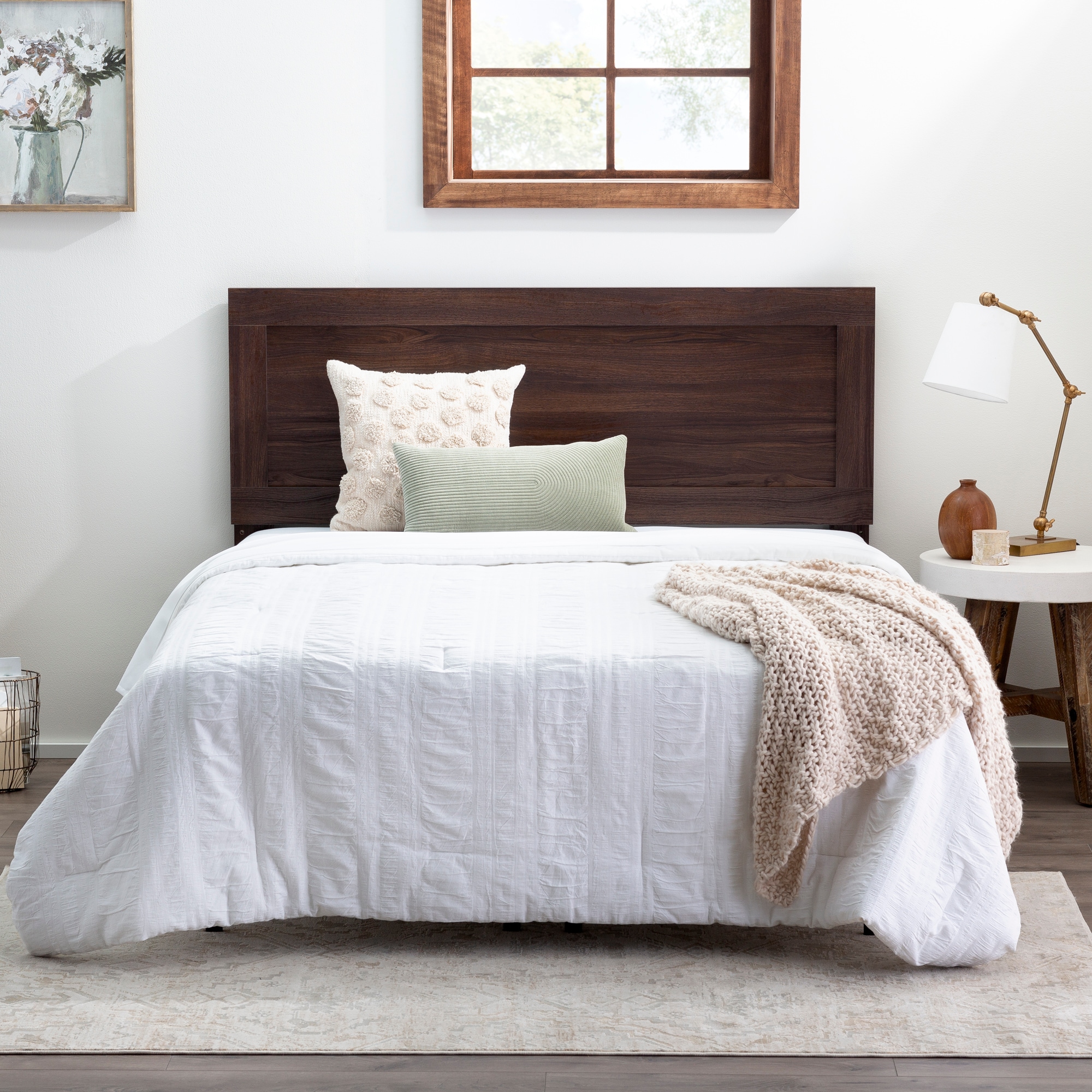 Brookside Leah Classic Rustic Mahogany Queen Headboard in the ...