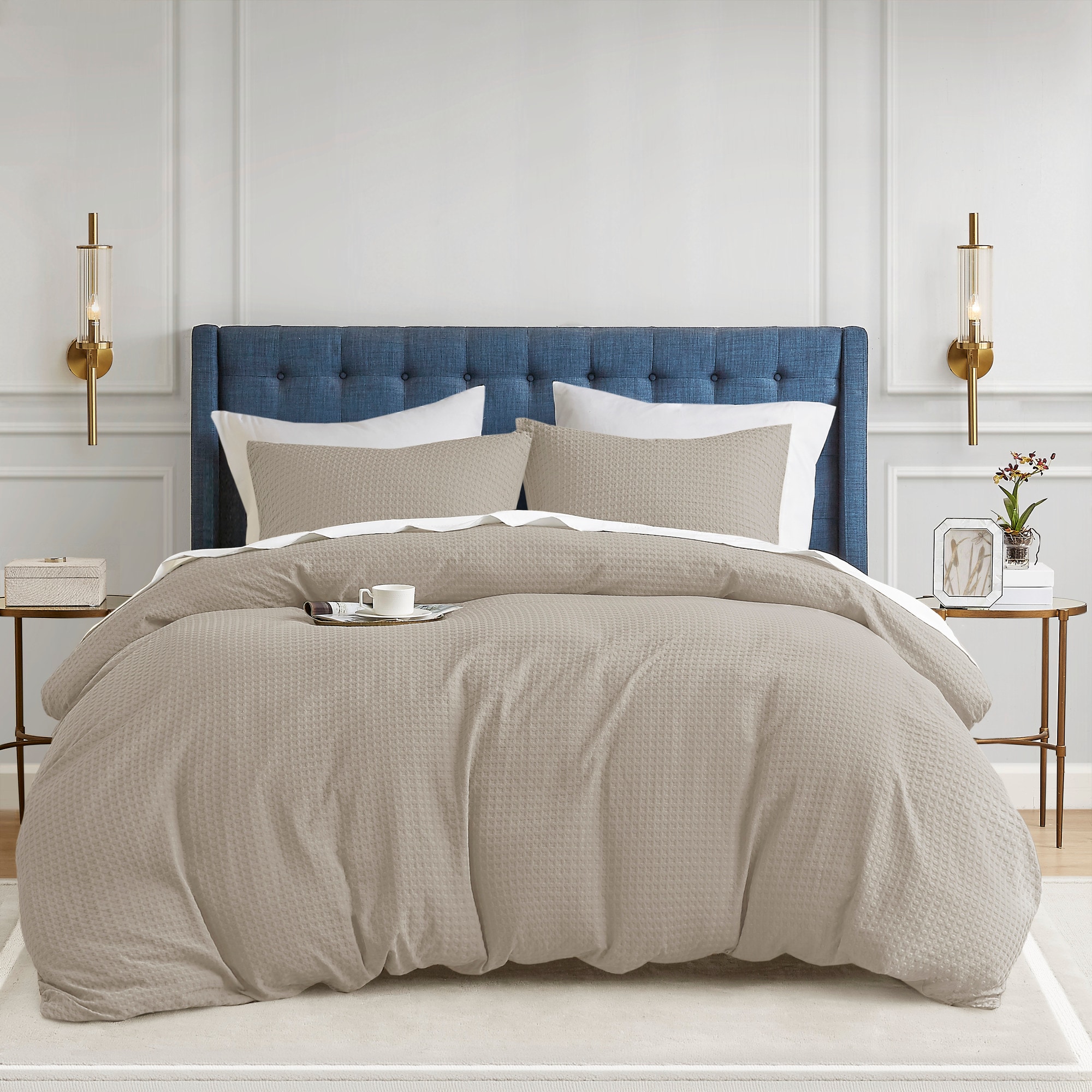510 Design LWSDS0341000826733 Neutral Solid King/California king Duvet cover Microfiber