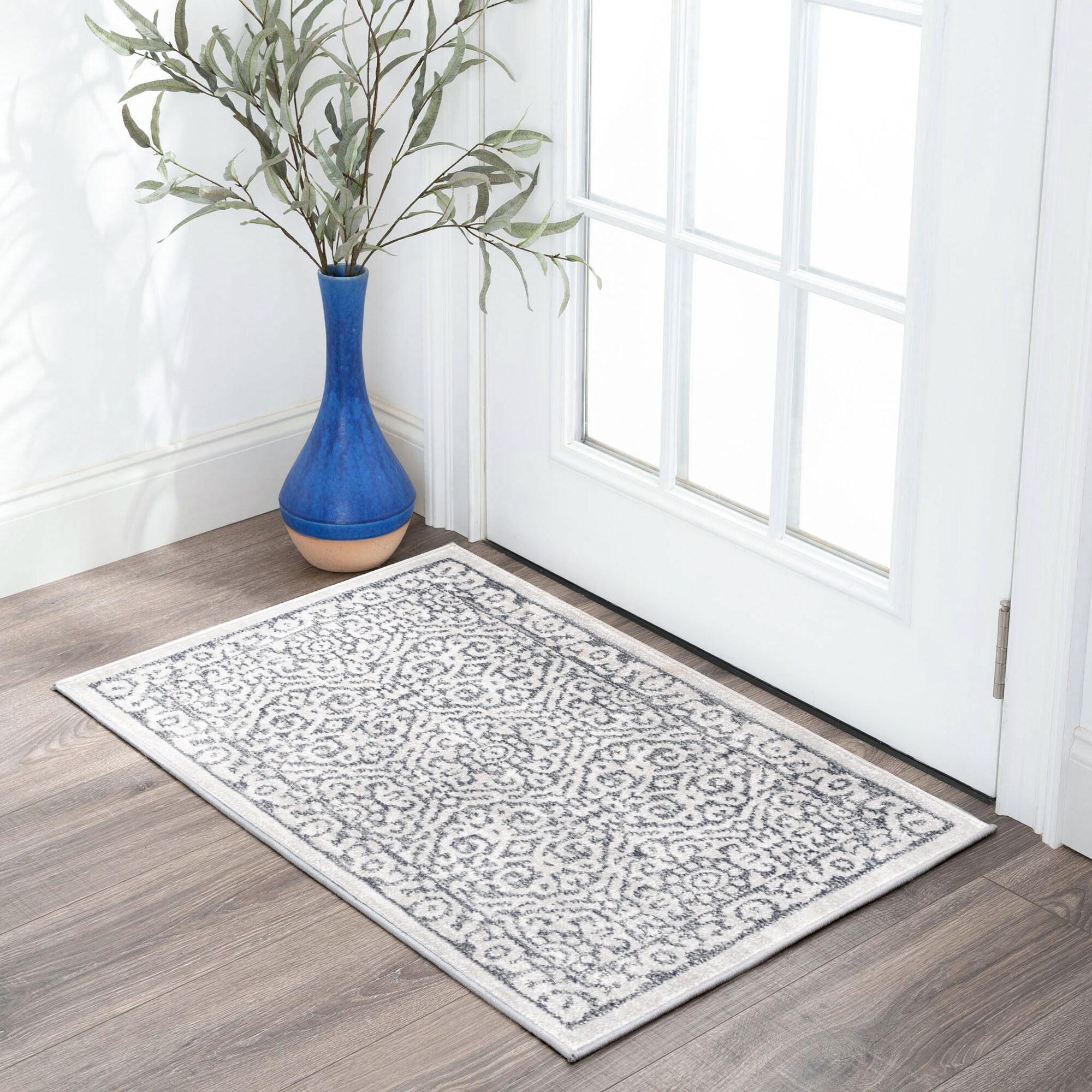 Tayse GRD6417 2X3 Garden 2 x 3 (ft) Loomed Polypropylene Cream Rectangular Indoor Throw rug