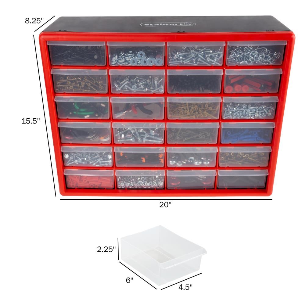 Fleming Supply Storage Containers 24-Compartment Plastic Small