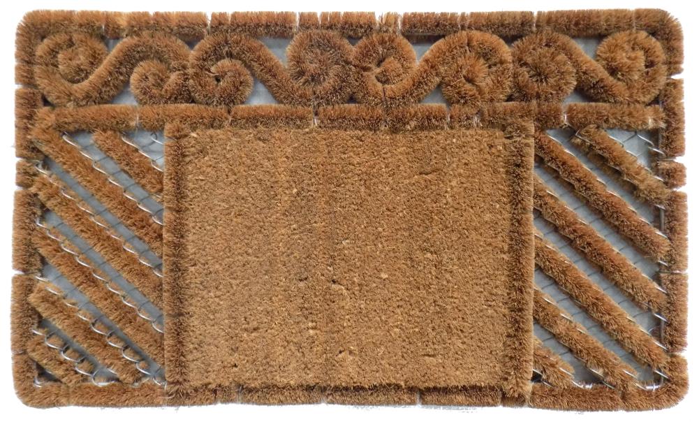 Imports Decor 857SDM 1-1/2-ft x 2-1/2-ft Brown Coir Rectangular Outdoor Novelty Boot Scraper Mat