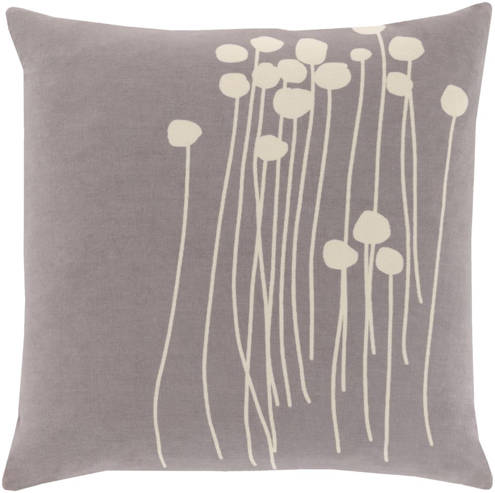 Surya LJA005-1818D Abo 18-in x 18-in Medium Grey Indoor Decorative Pillow