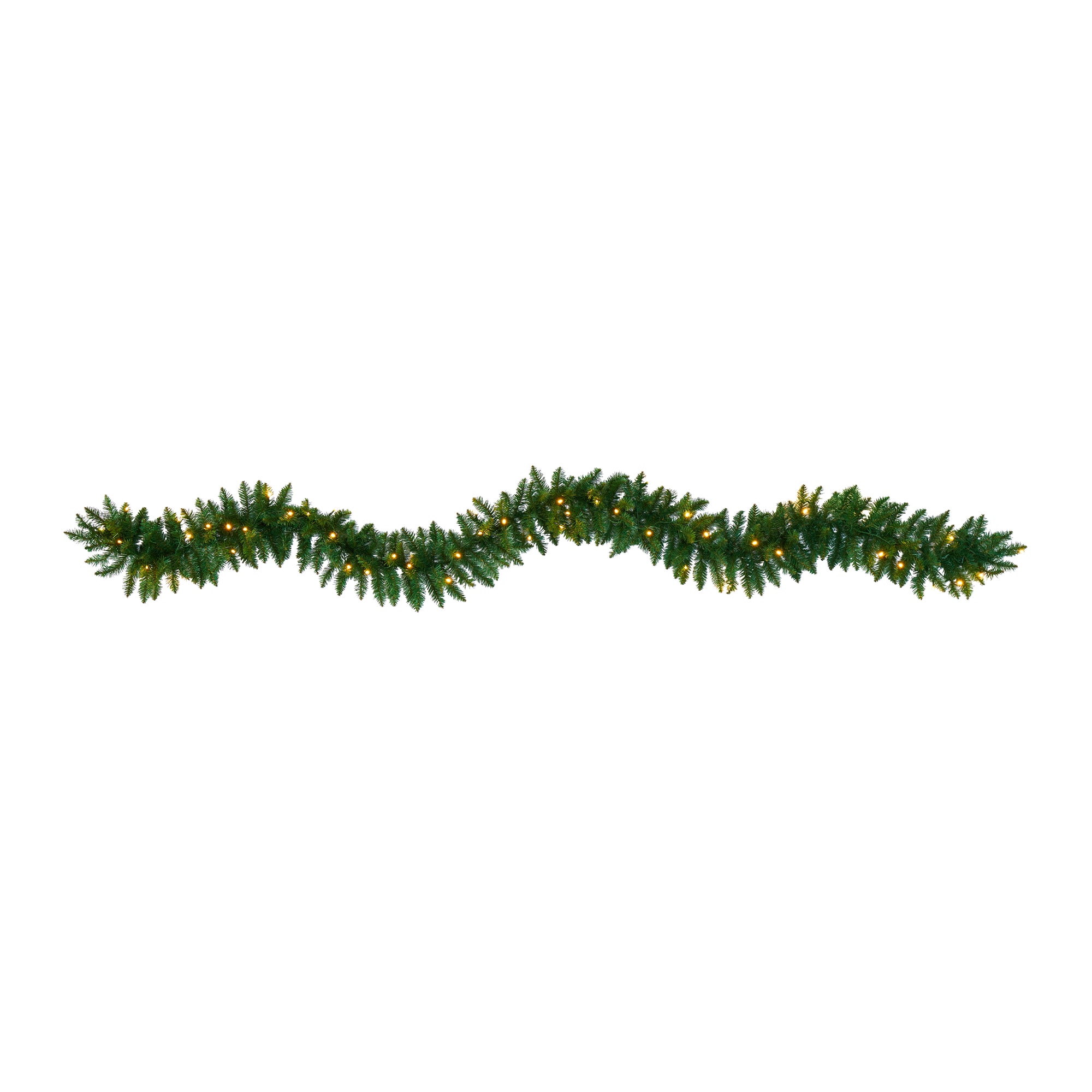 Nearly Natural W1100 Indoor Pre-lit Battery-operated 9-Feet Pine Artificial Garland with White LED Lights