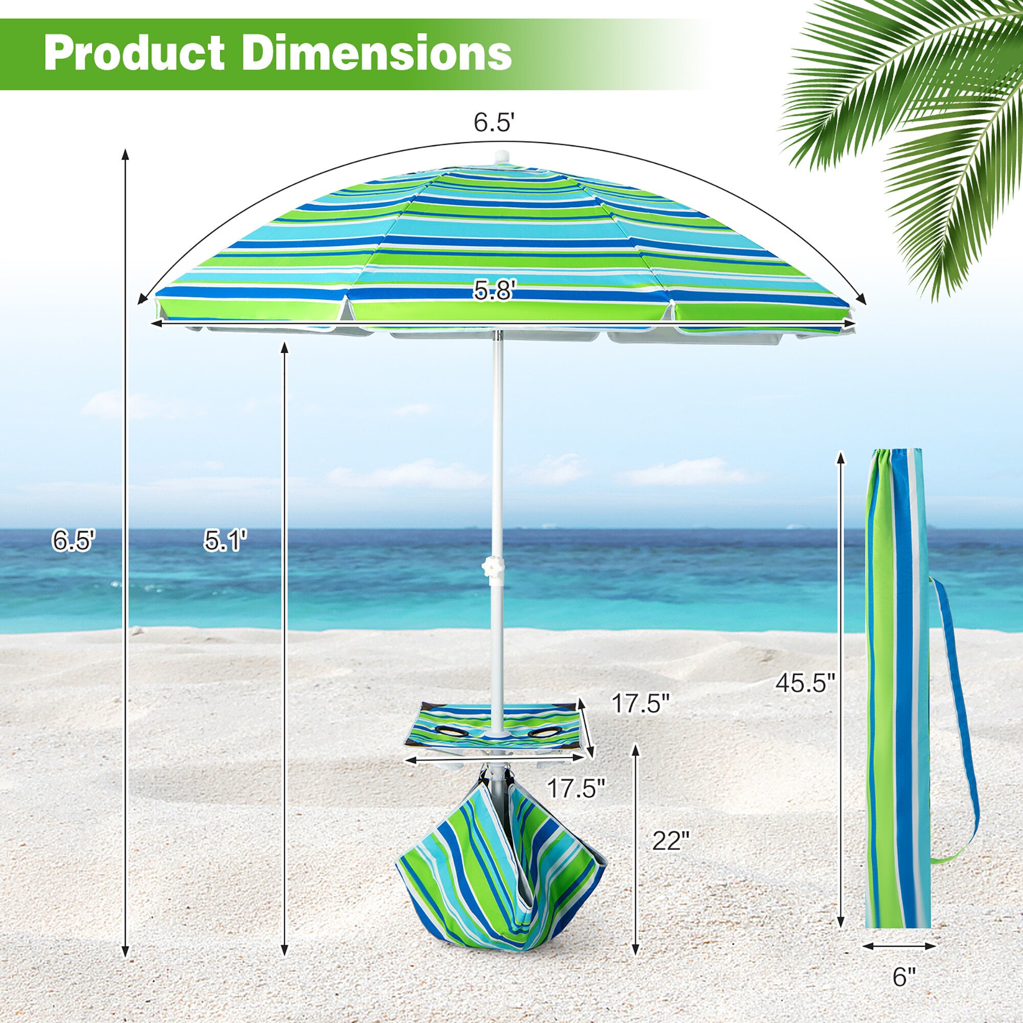 Costway NP10840GN Umbrellas-2 - View #9