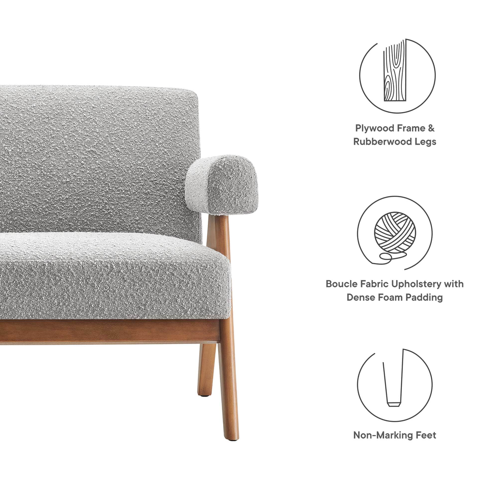 Modway EEI-6504-LGR Sofas-Loveseats - View #2