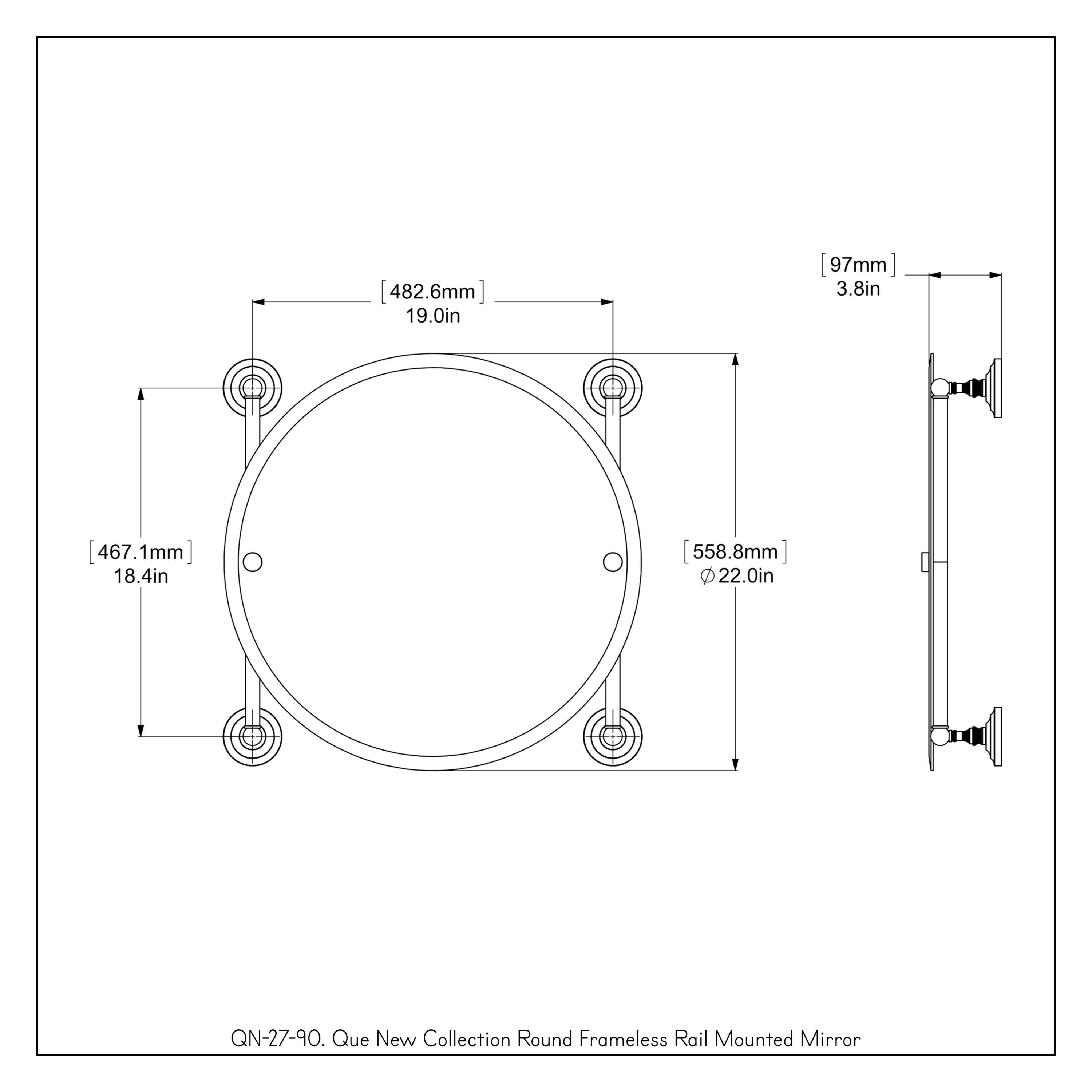 Allied Brass QN-27-90-PC Framed-Bath-Mirrors - View #3