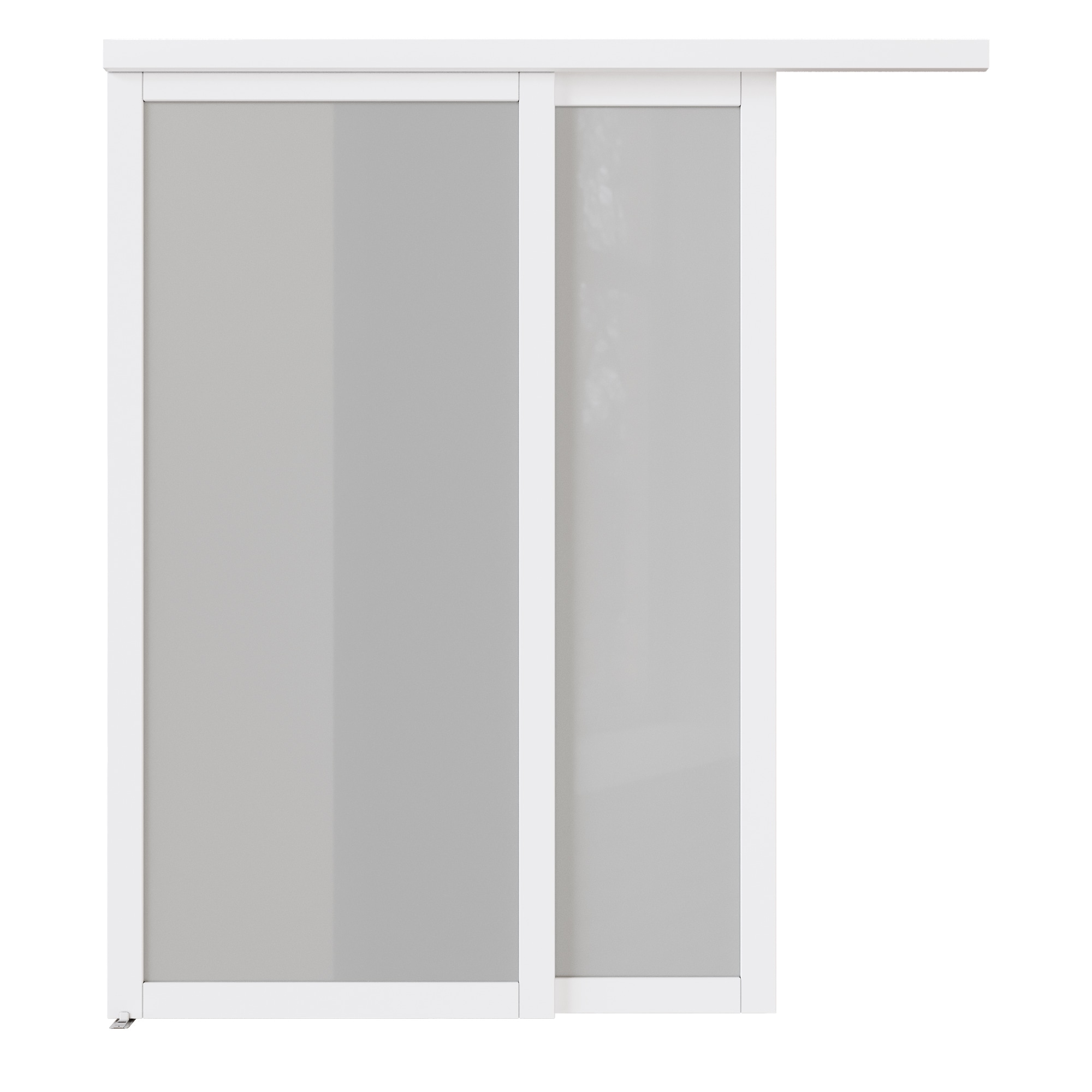 JUJUBON IN-CD-SLG-SD-1L-72 Closet Door 72-in x 80-in White 1-panel Frosted glass Smooth Solid core Prefinished MDF Closet Sliding Door ( Hardware Included )