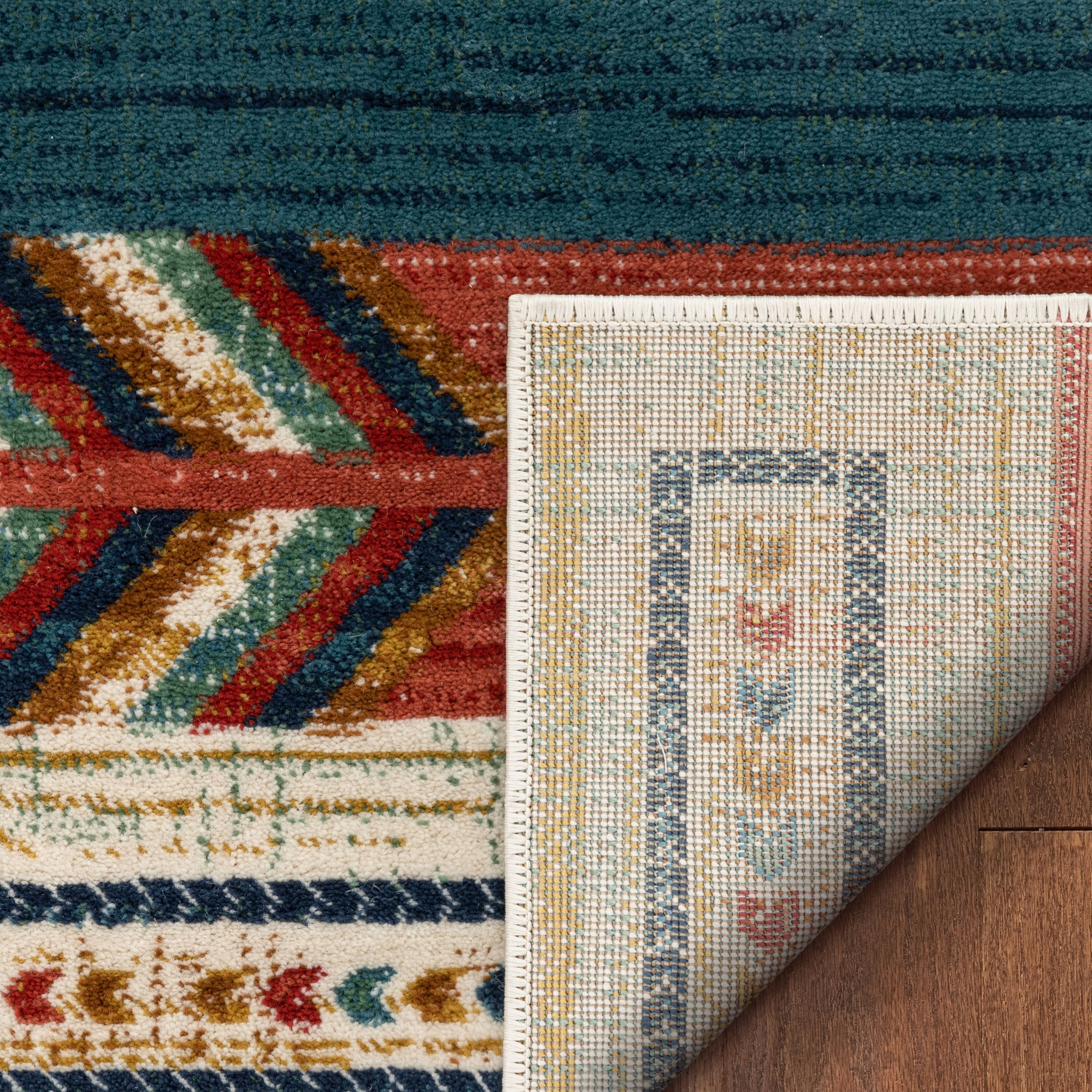 Crimson Southwestern Medallion Synthetic Reversible Rug