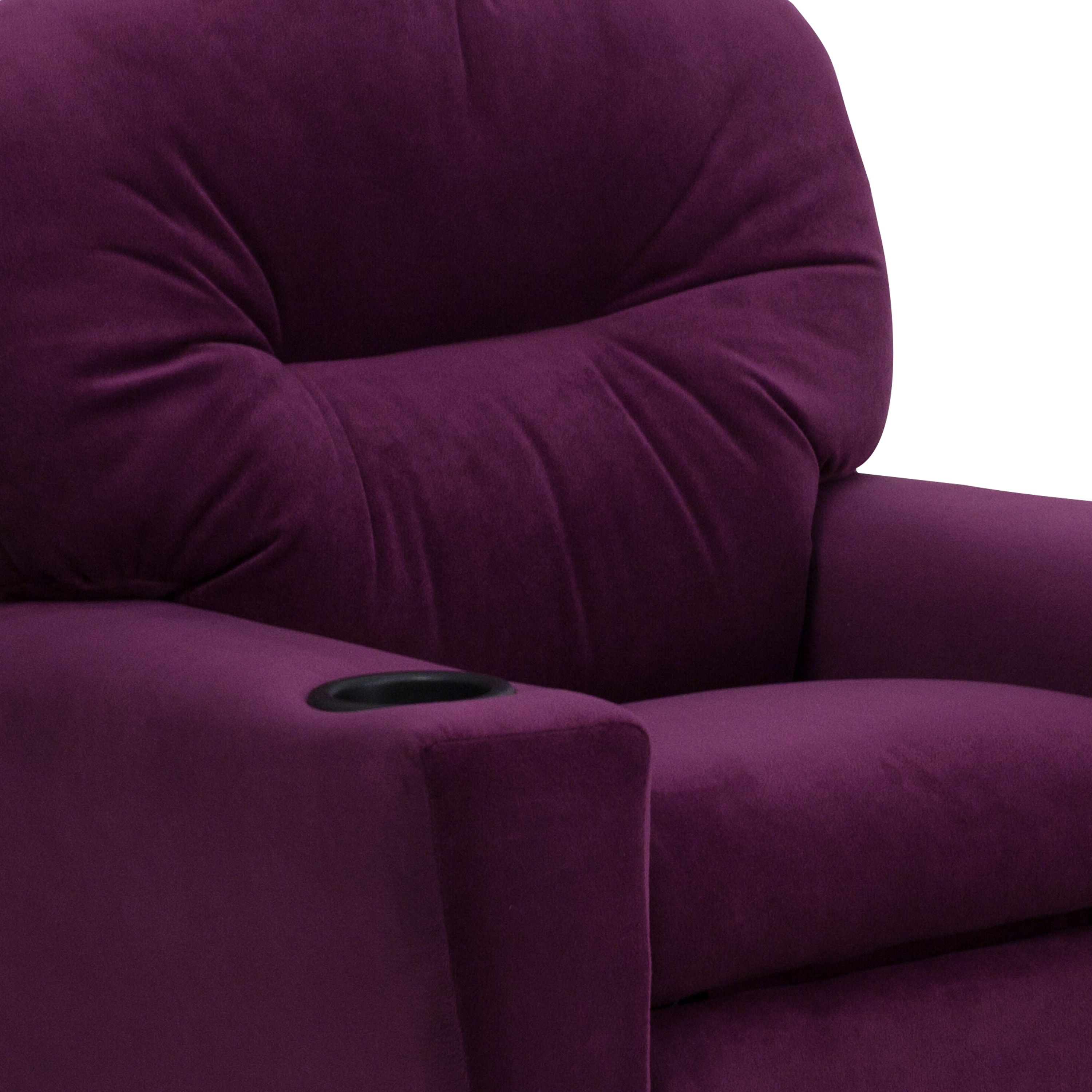 Lilac Dreams Purple Microfiber Kids Recliner with Cup Holder