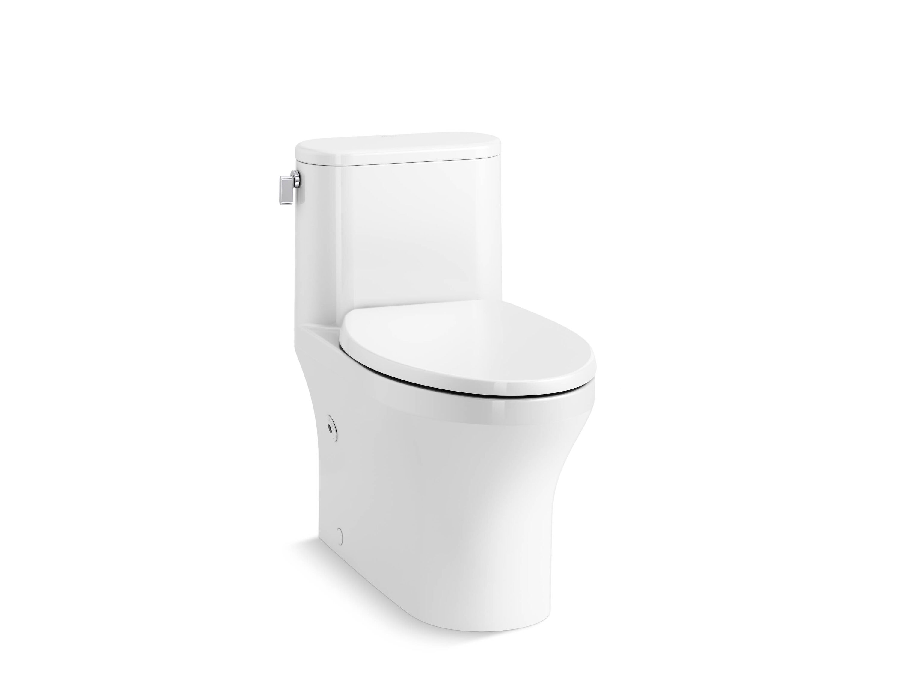 KOHLER Spacity White Elongated Standard height 12-in Rough-In WaterSense 1.28 GPF Soft Close 1-piece Toilet