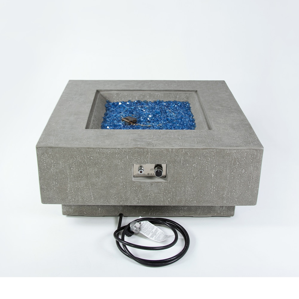 Victoria Light Grey Square Concrete Gas Fire Pit Table