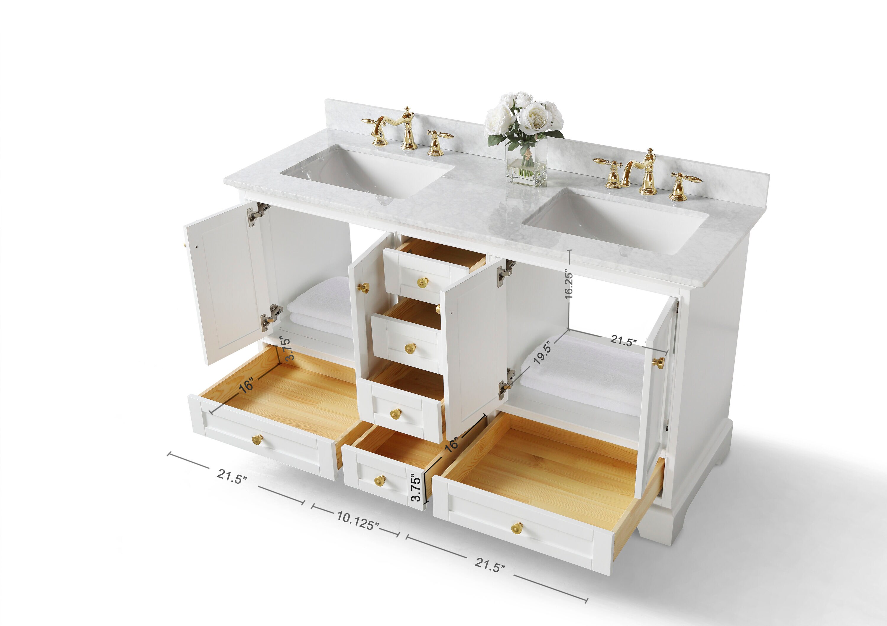 Ancerre Designs VTSAUDREY60WCWGD Bath-Vanity-Combo - View #7