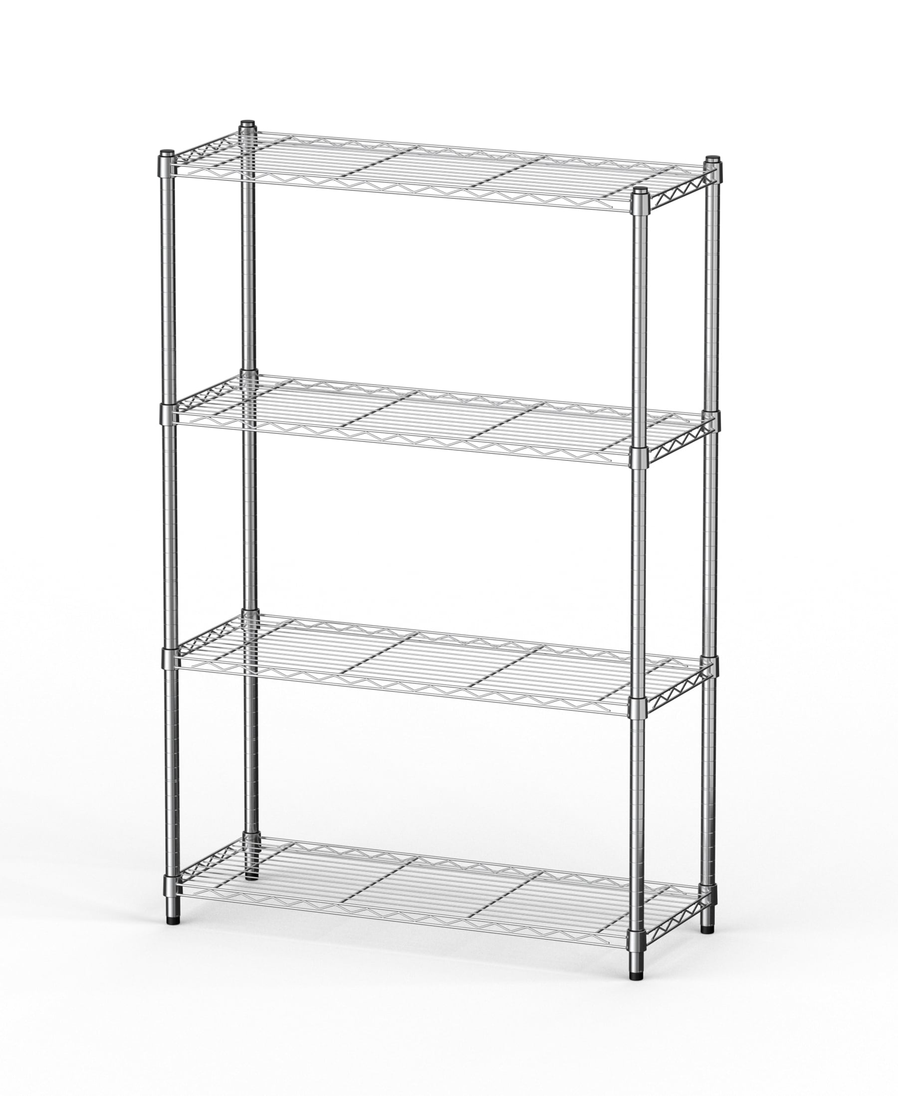 Everest ERS4DMCS Steel Heavy Duty 4 -Tier Utility shelving unit ( 36-in W x 14-in D x 54-in H ) ( Chrome , ( 250-lb lbs. Capacity Per Shelf )