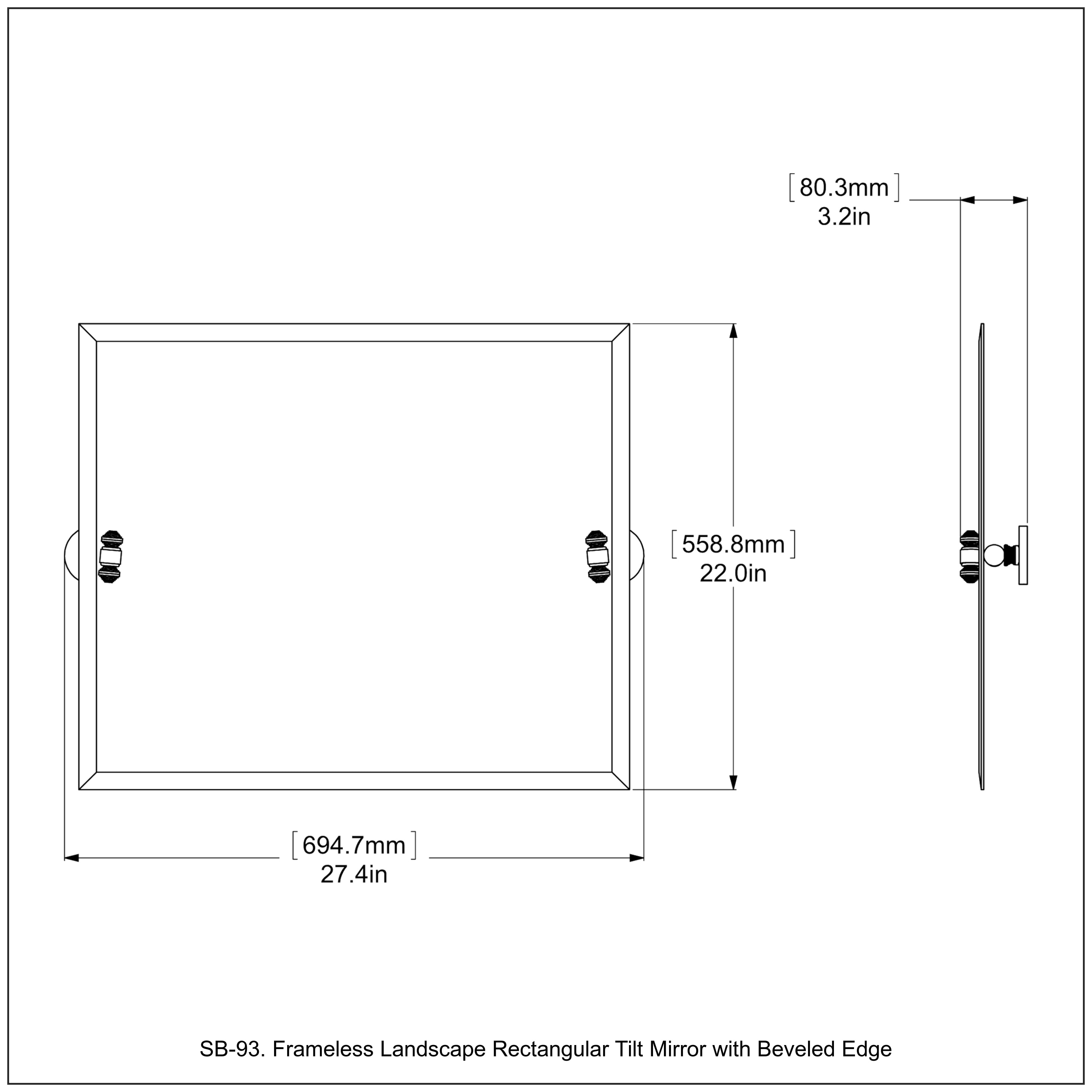 Allied Brass Southbeach 26-in x 21-in Frameless Rectangle Tilting ...