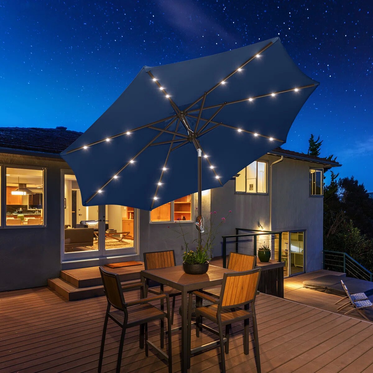 GARSING 9FT-SOLAR-NAVY BLUE Umbrellas-2 - View #2