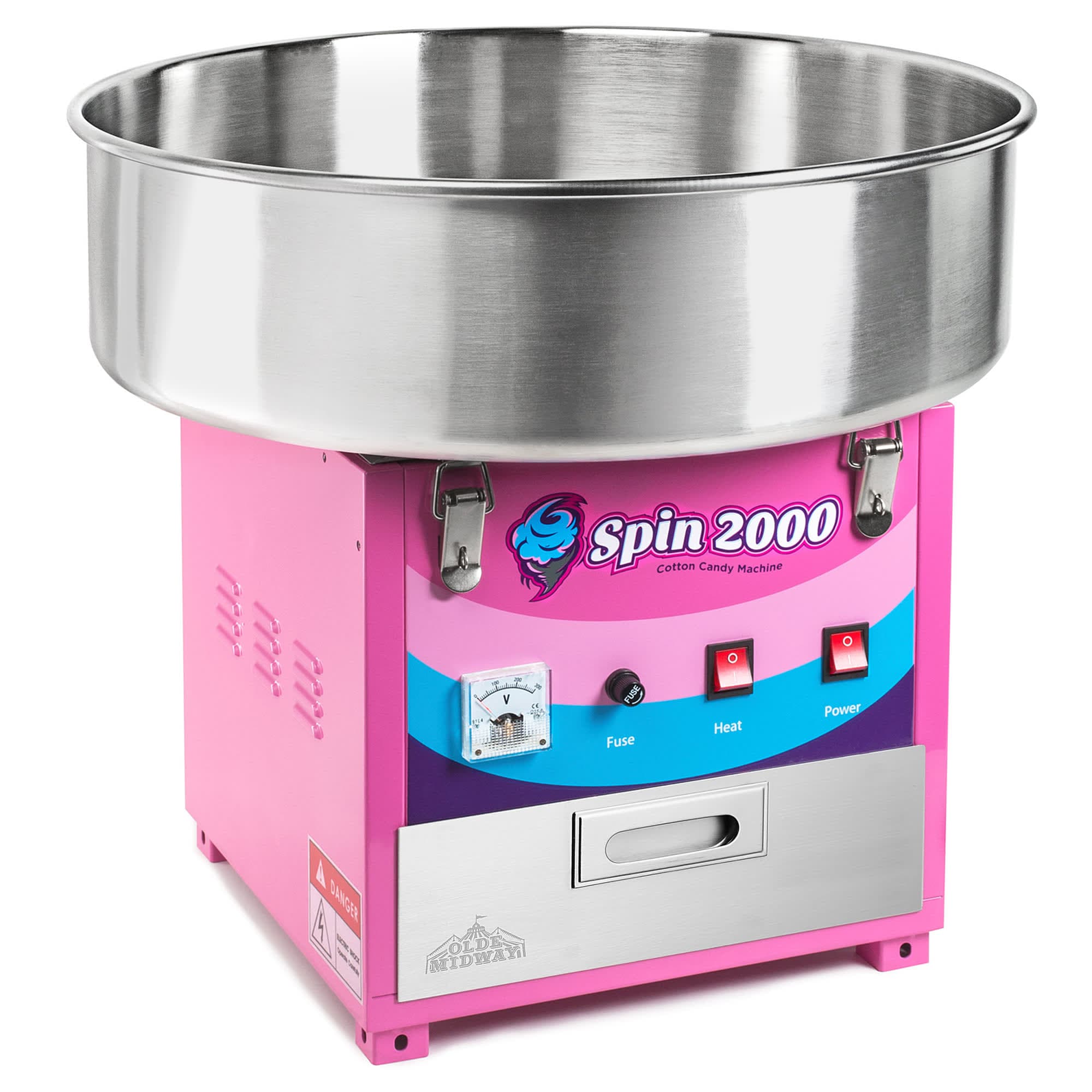 Olde Midway CON-COT-SP2000 Cotton Candy Machine and Electric Candy Floss Maker Tabletop (SPIN 2000)