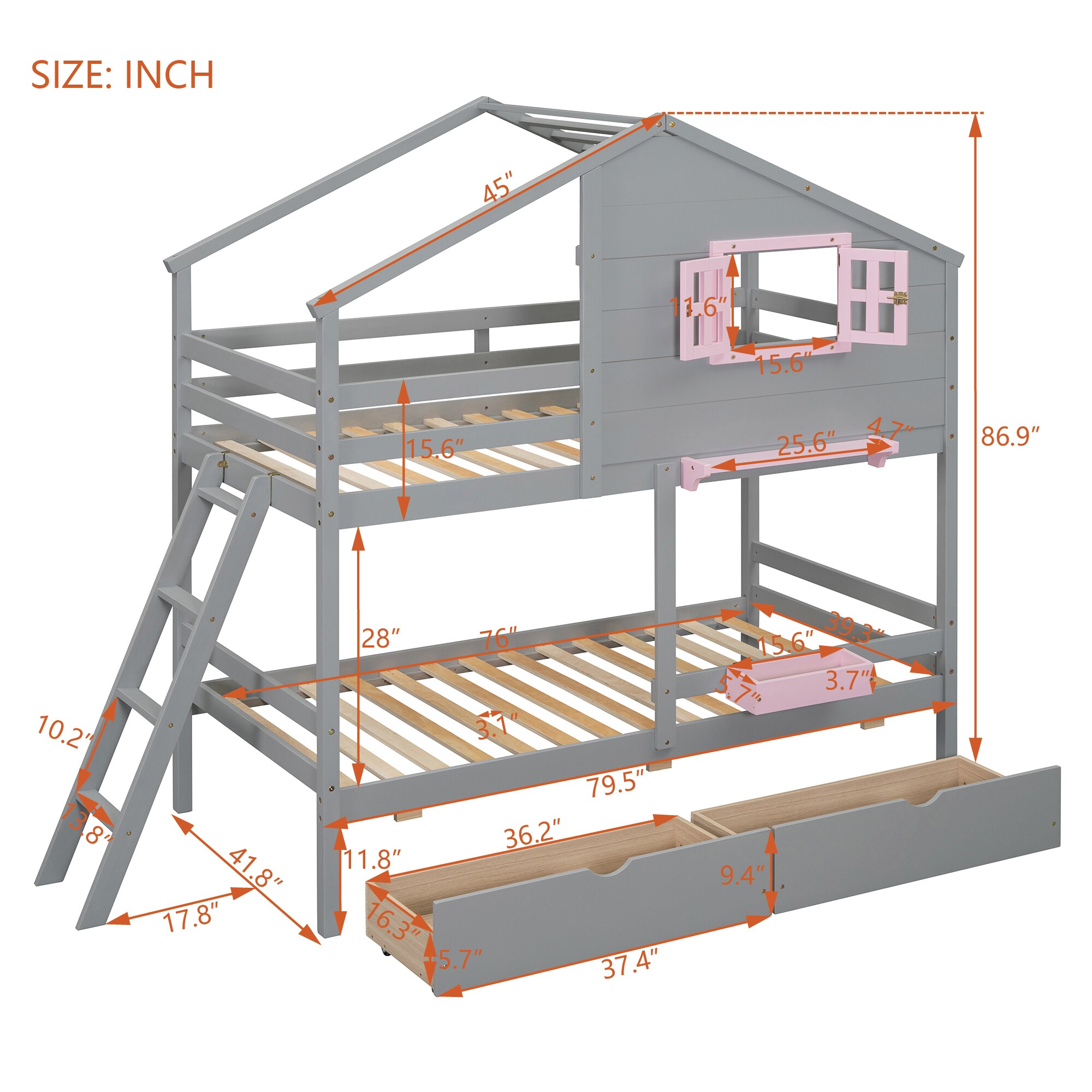 Qualler FSUBLK068E Bunk-Beds - View #8